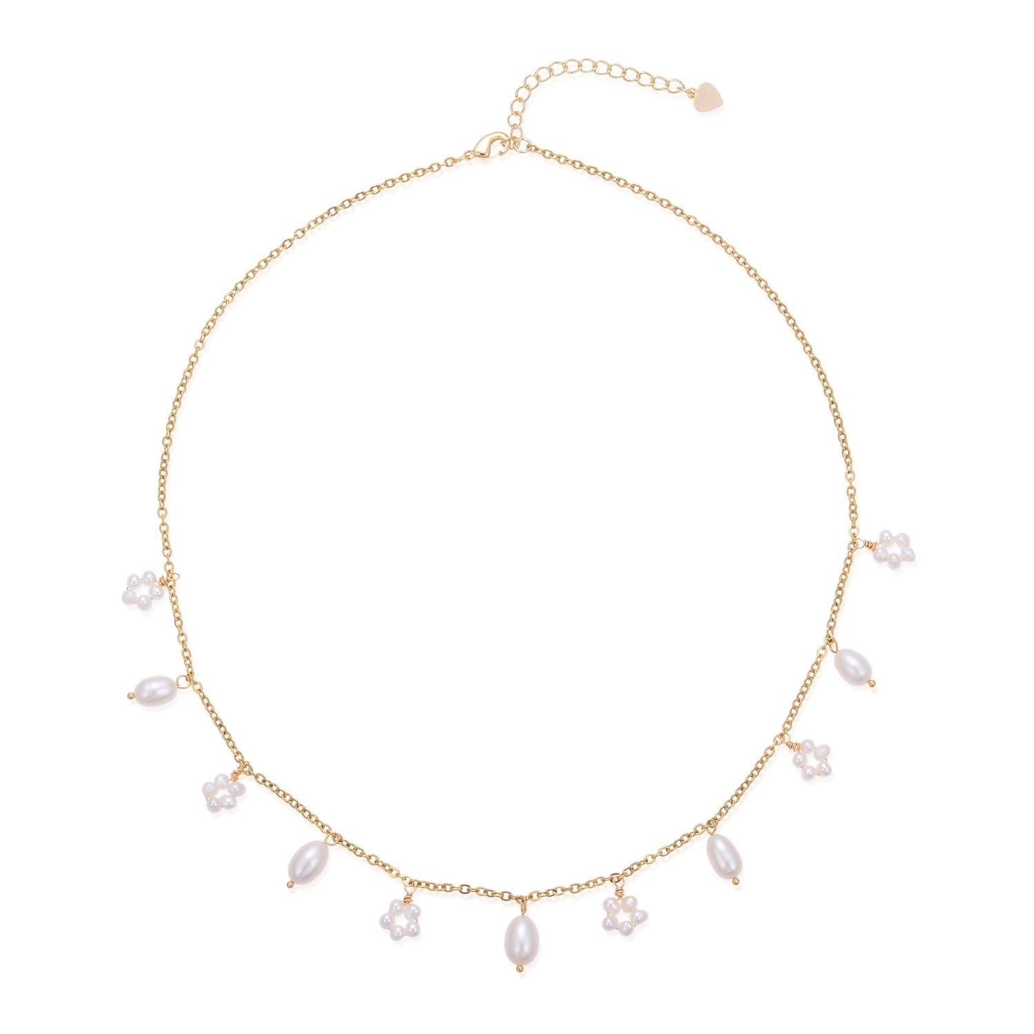 Women’s Gold Flora Pearl Chain Necklace House of Elliott