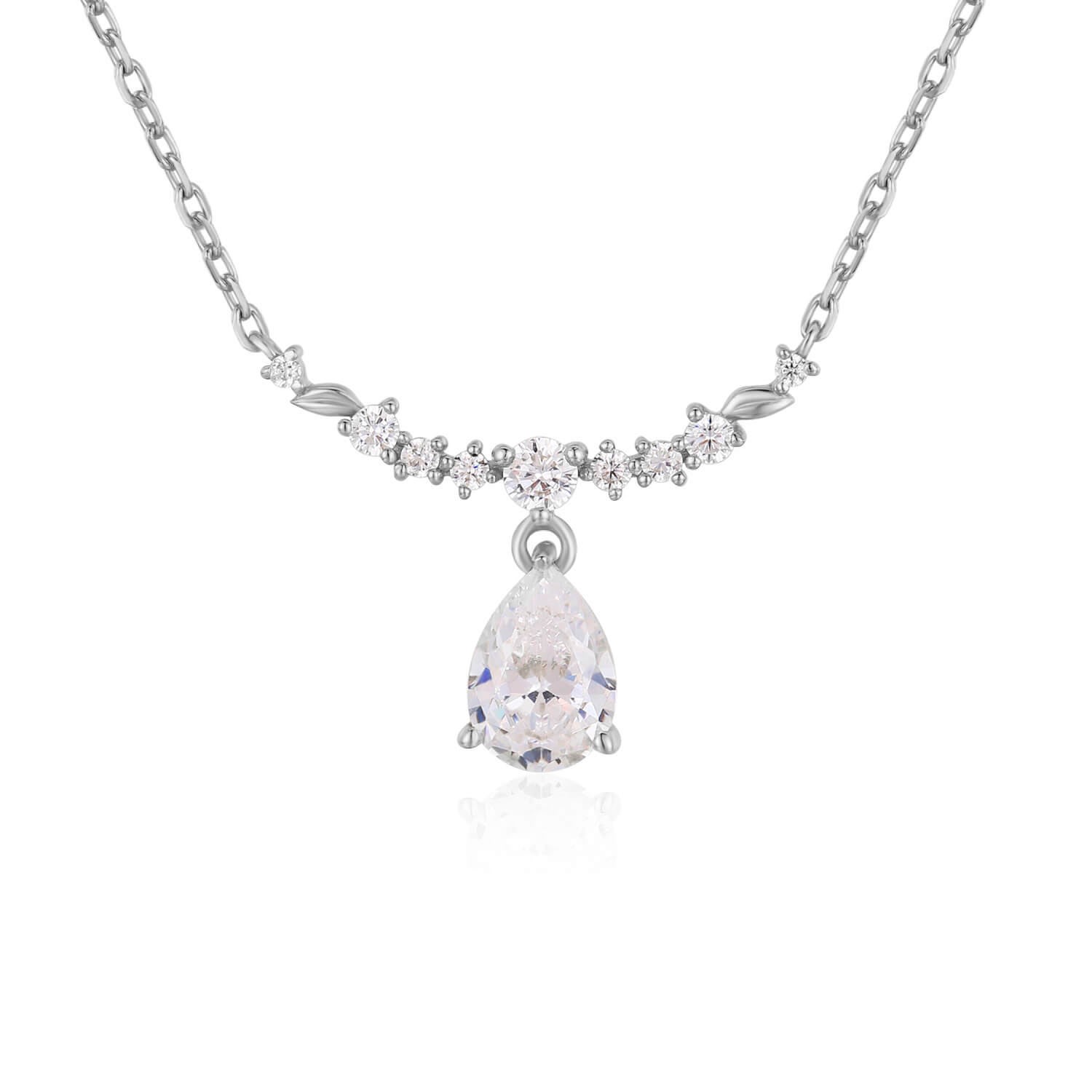 Women’s Silver Breezy Whisper White Topaz Necklace White Gold Vermeil Azura Jewelry New York