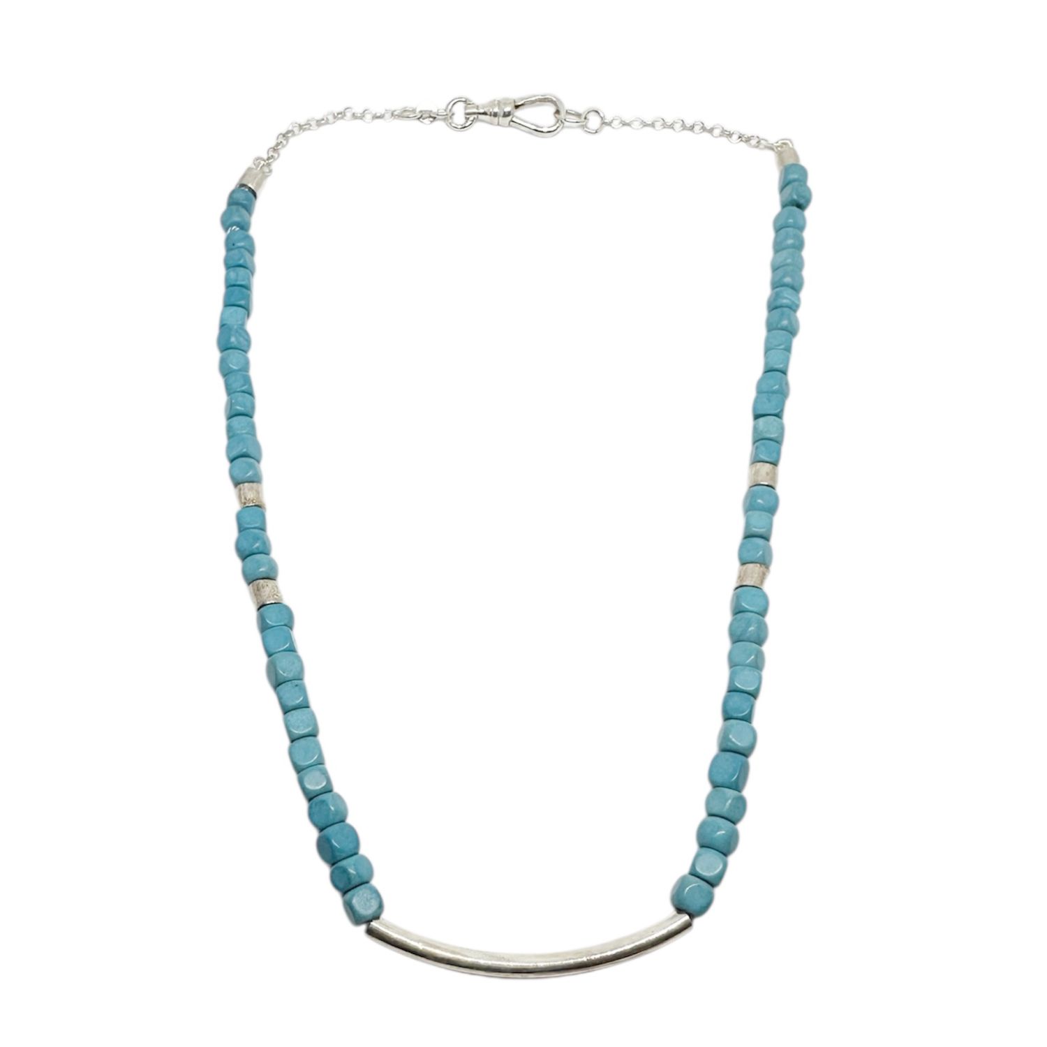 Tg-jewellery By Tamara Gervasio Women's Silver / Blue Sterling Silver & Cube Turquoise Necklace In Multi