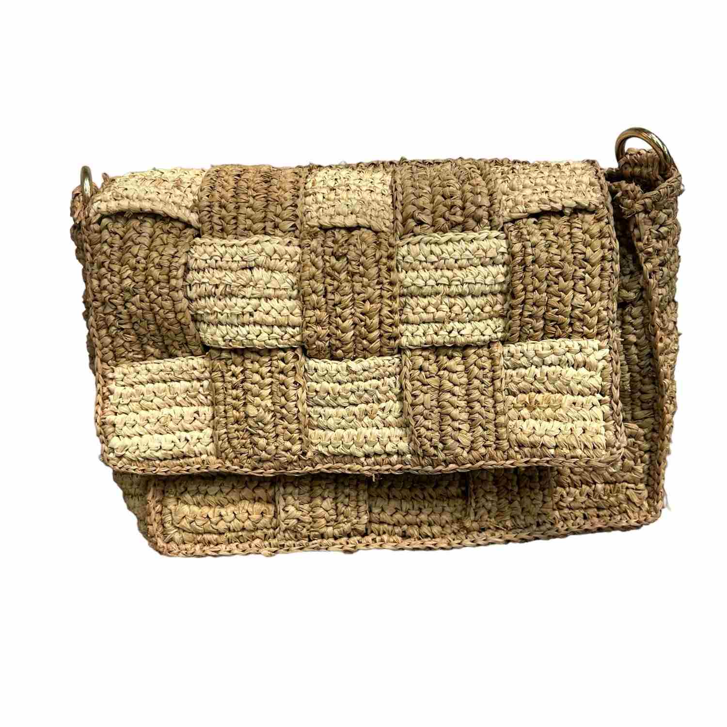 Zanatany Concepts Women's Brown Cracky Bag- Gold & Caramel In Brown