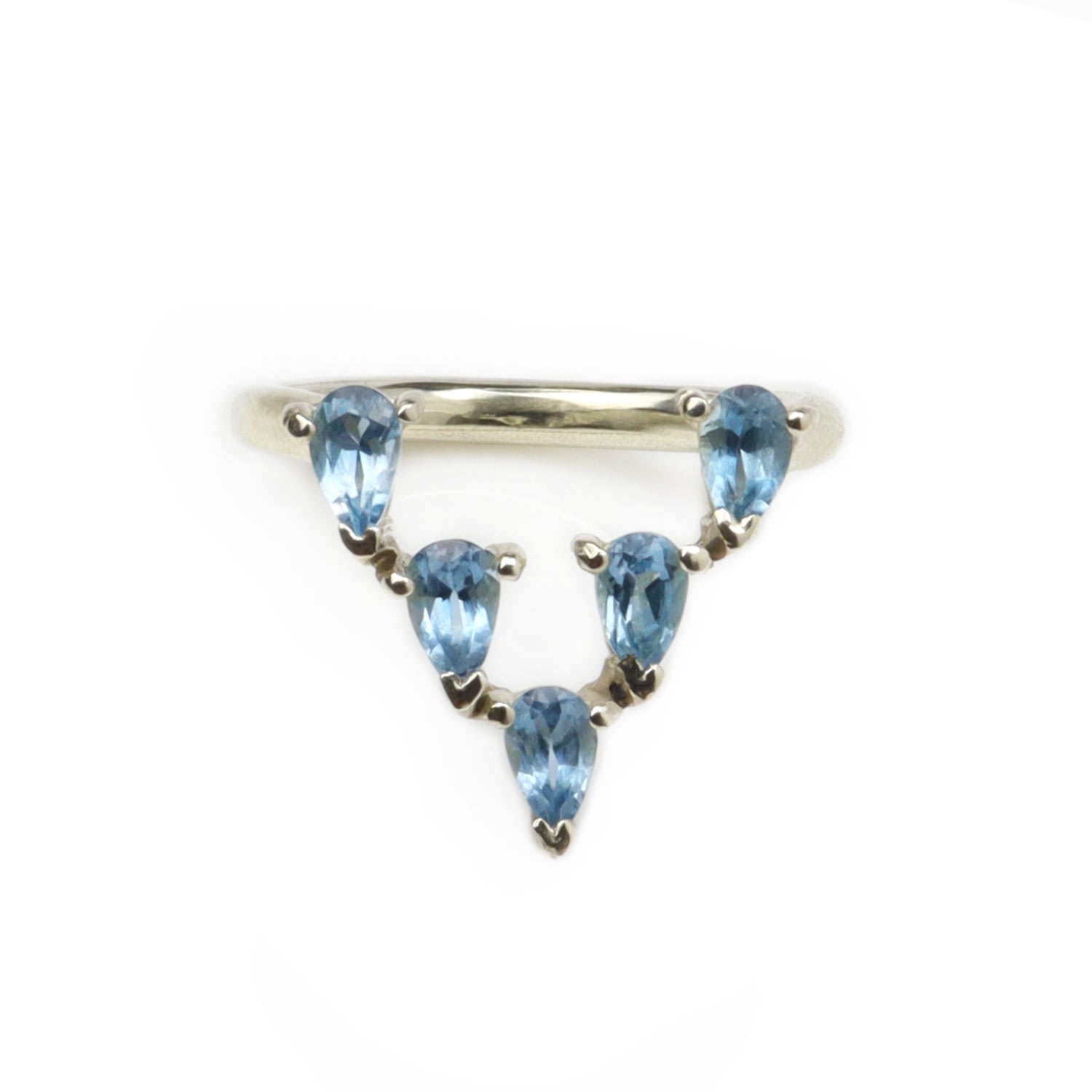 Gabriella Alicia Women's Blue Petrichor Aquamarine Ring In White Gold In Blue