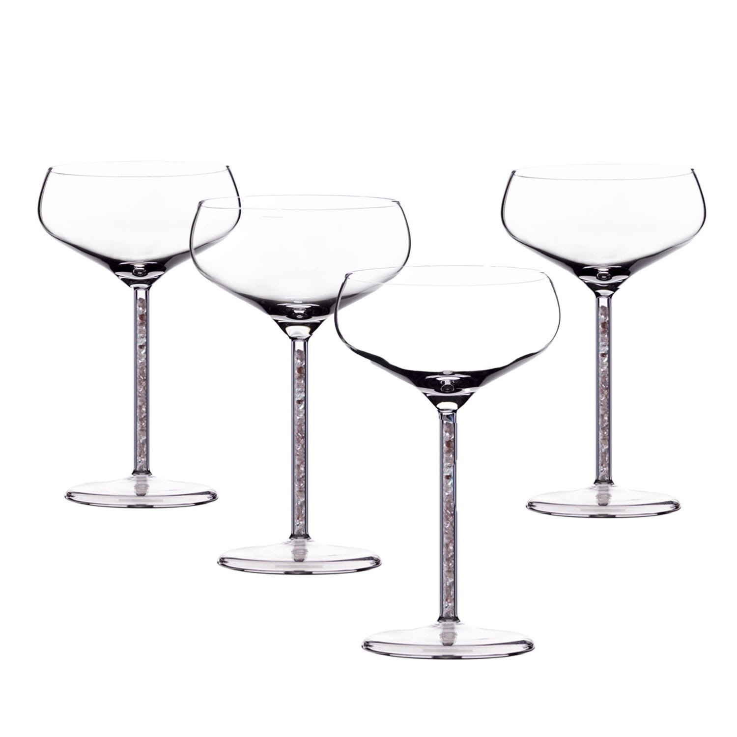 Greatfool Red Champagne/cocktail Coupe - Strawberry Quartz - Four Piece In Transparent