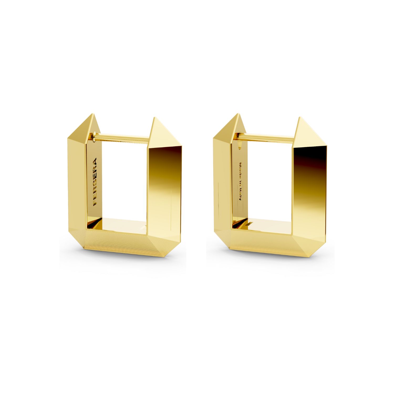Fersera Women's Sculptura Rectangle Earrings - Gold