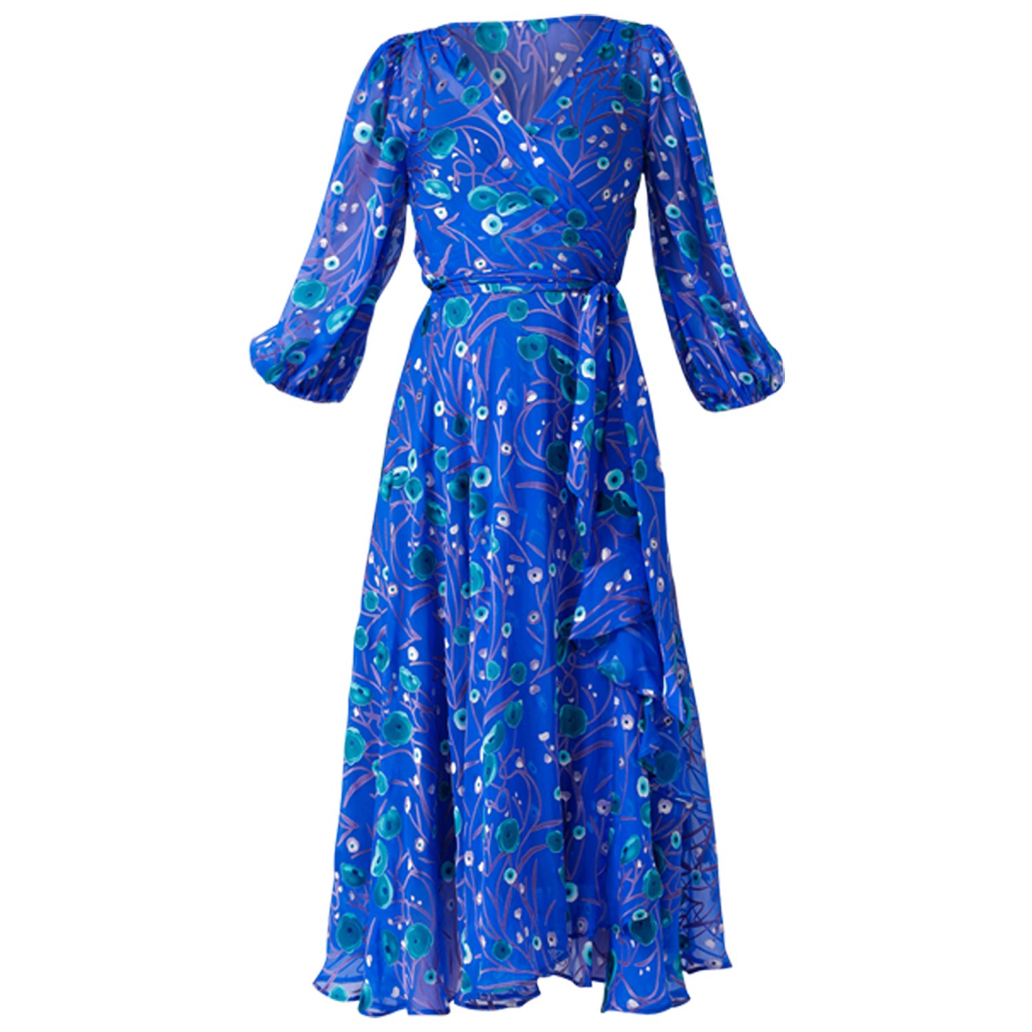 Sacha Drake Women's Blue Bowerbird Wrap Dress In Blue