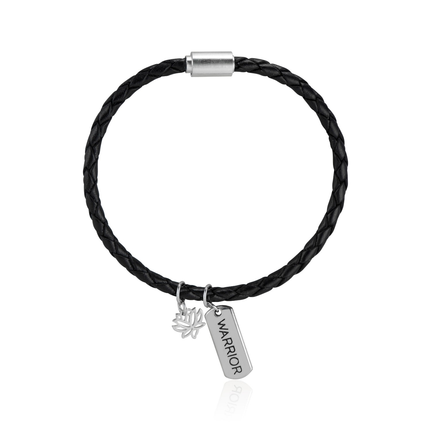 Callista By Vinita Men's Black Braided Leather Bracelet