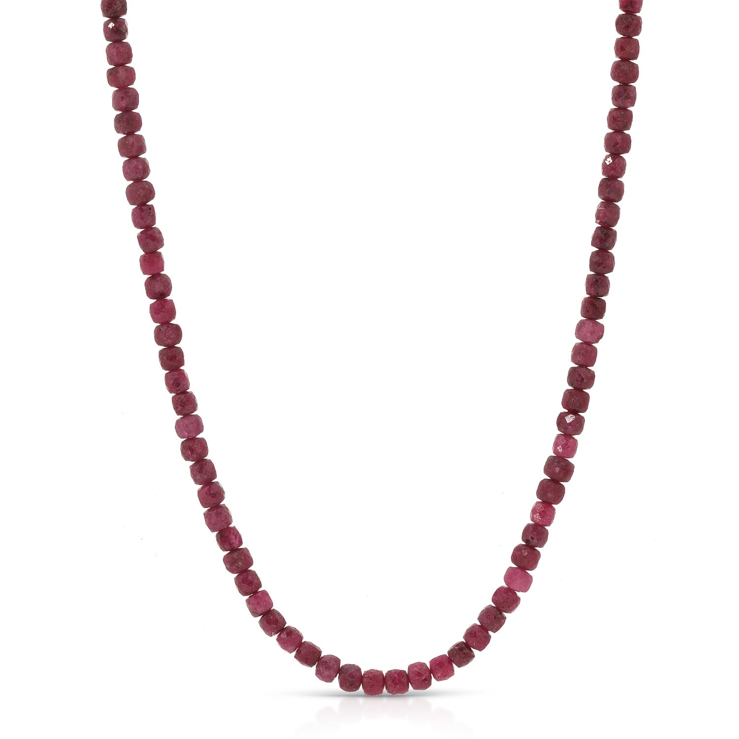 Atma Prema Women's Red Natural Ruby Bead Necklace