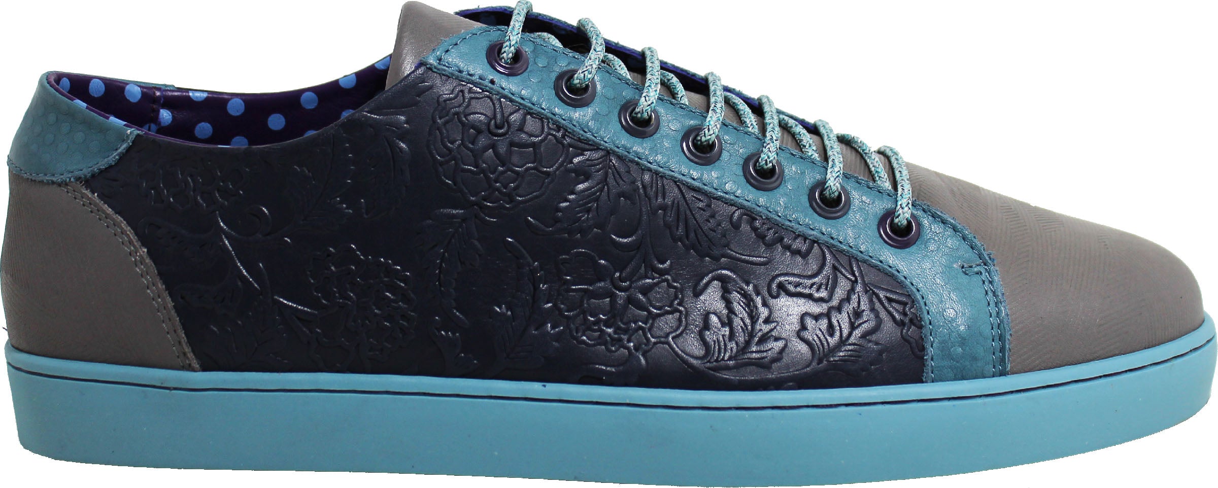 Lords Of Harlech Men's Blue / Black / Grey Trevor Flanneloke Sneaker In Multi