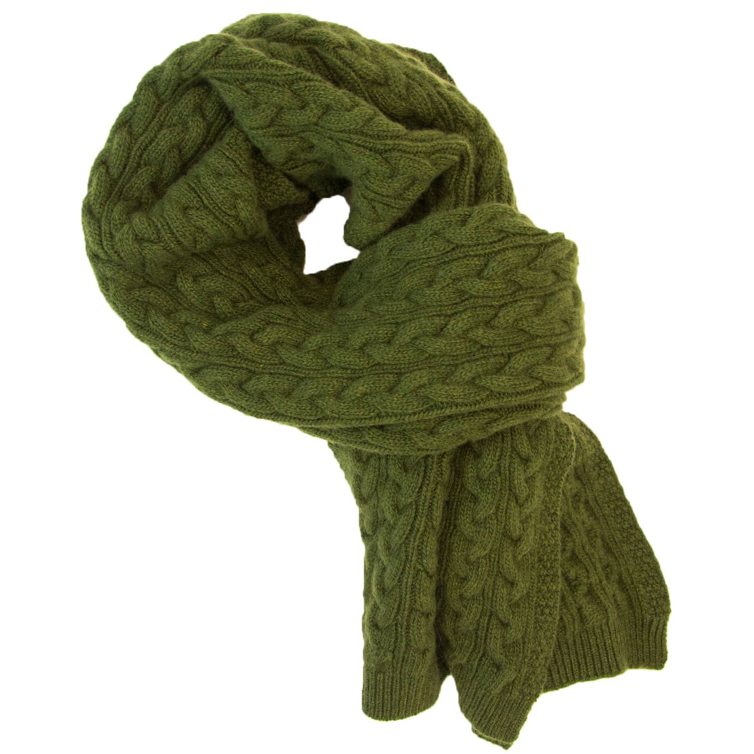 green cashmere scarf