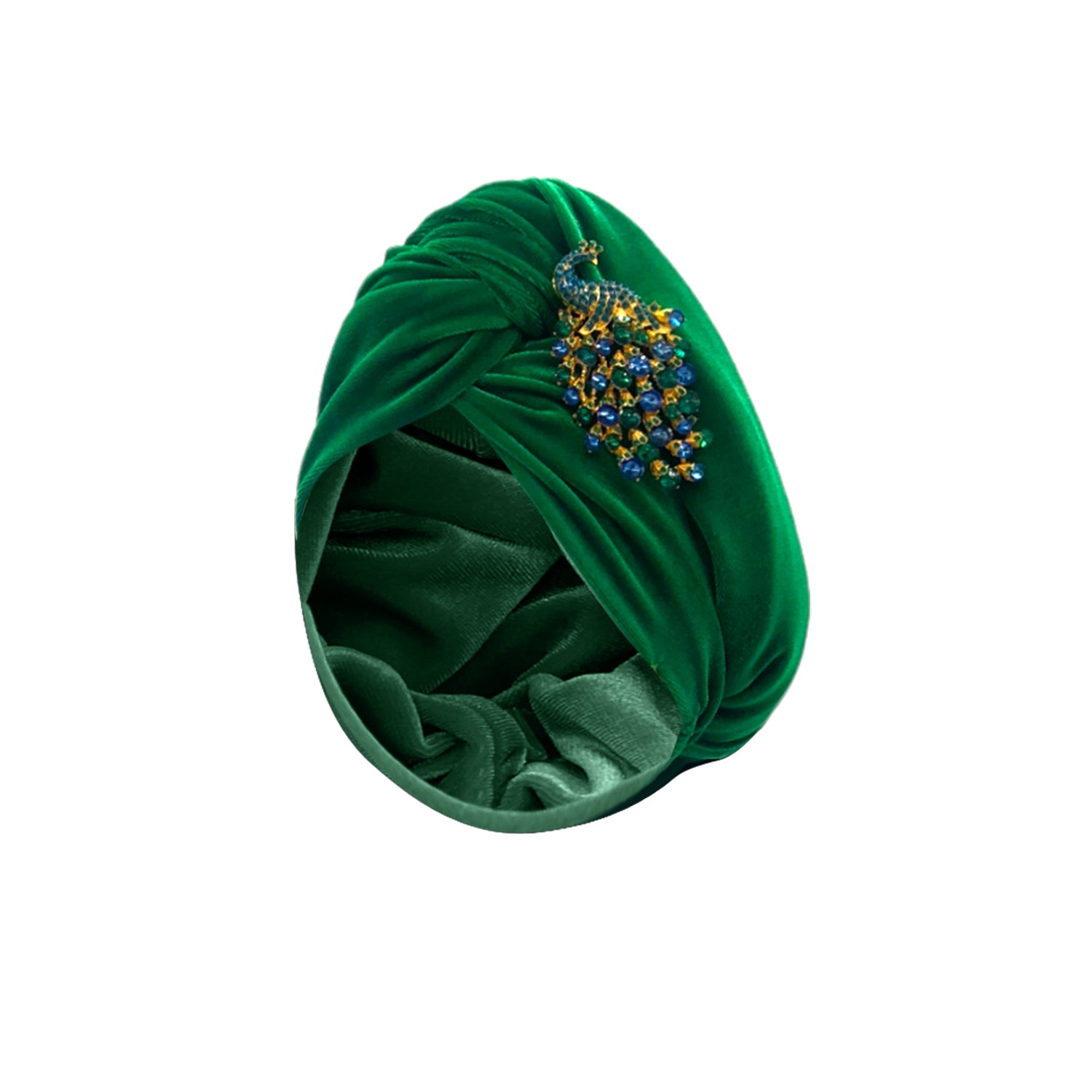 Julia Clancey Women's Green Classic Peacock Kelly Turban