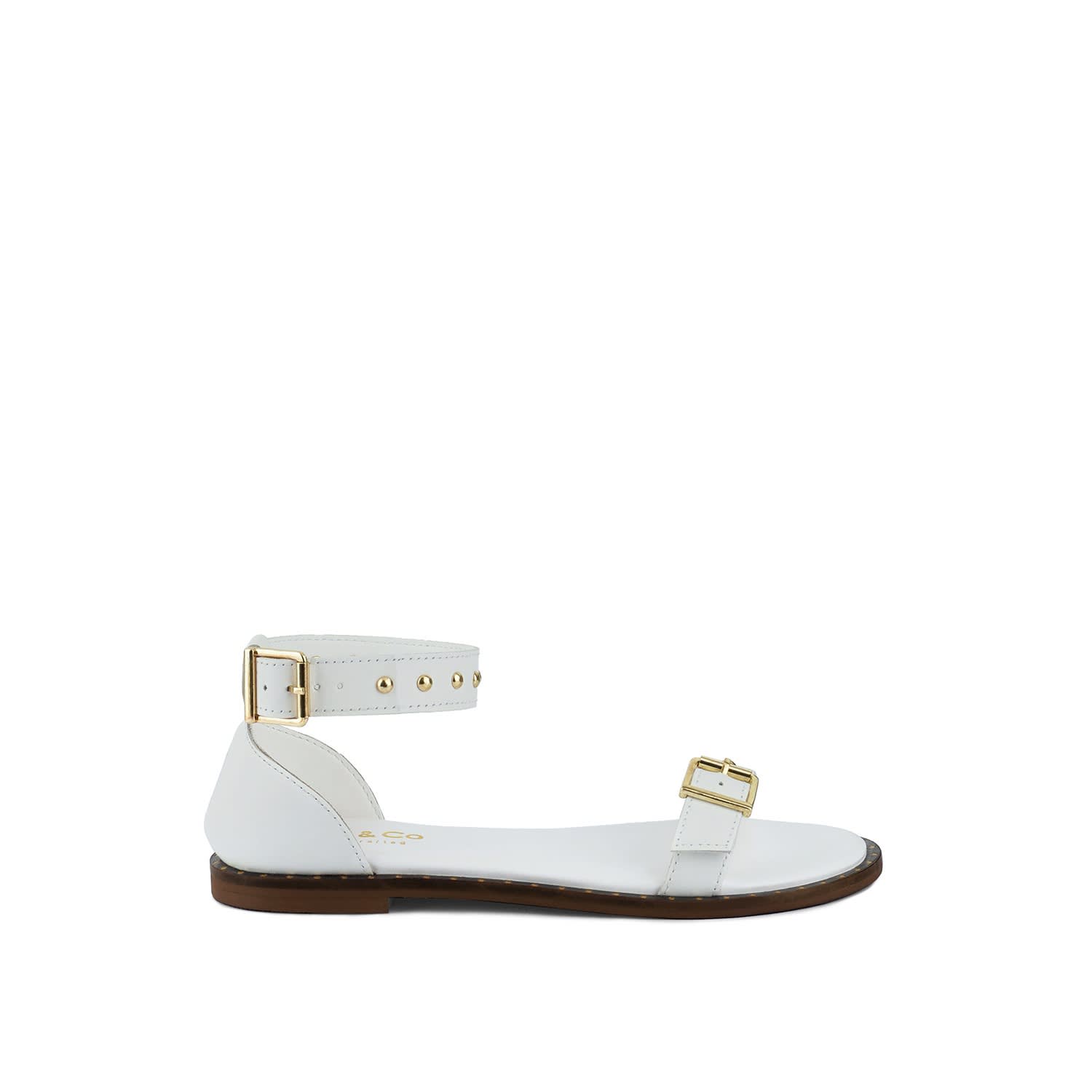 Rag & Co Rosemary Buckle Strap Flat Sandals