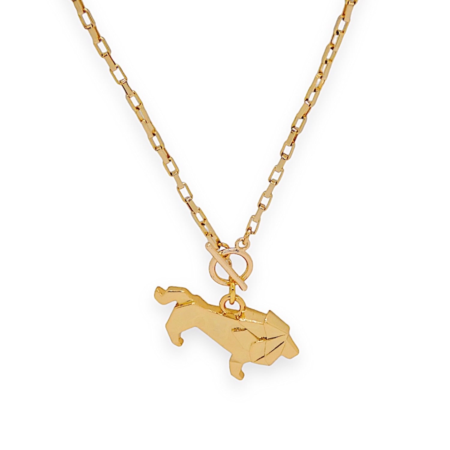 Valerie Chic Women's Gold Lion Origami Necklace