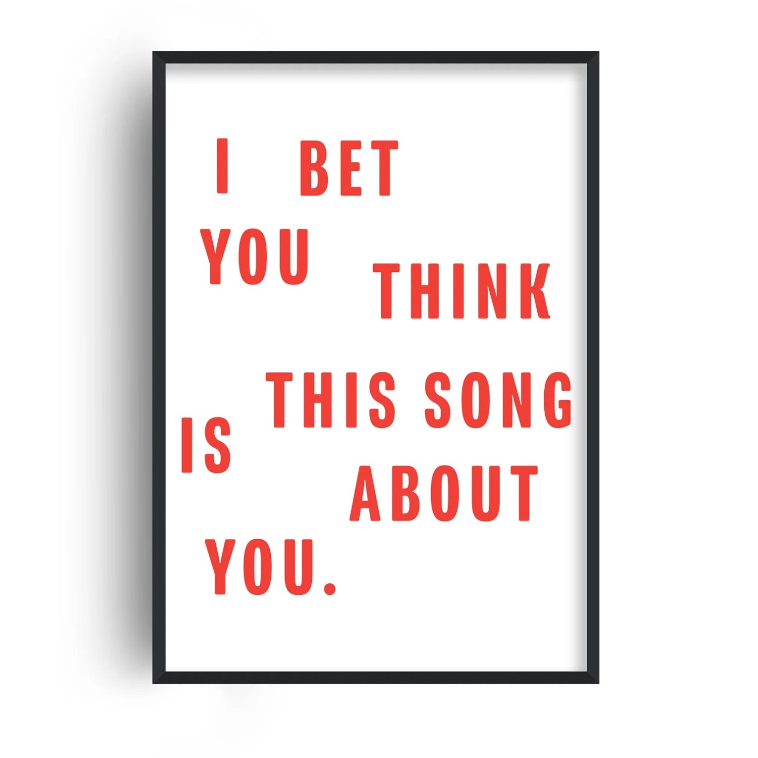 Fanclub Red I Bet You Think This Song Is About You Retro Music Giclée Art Print In Red