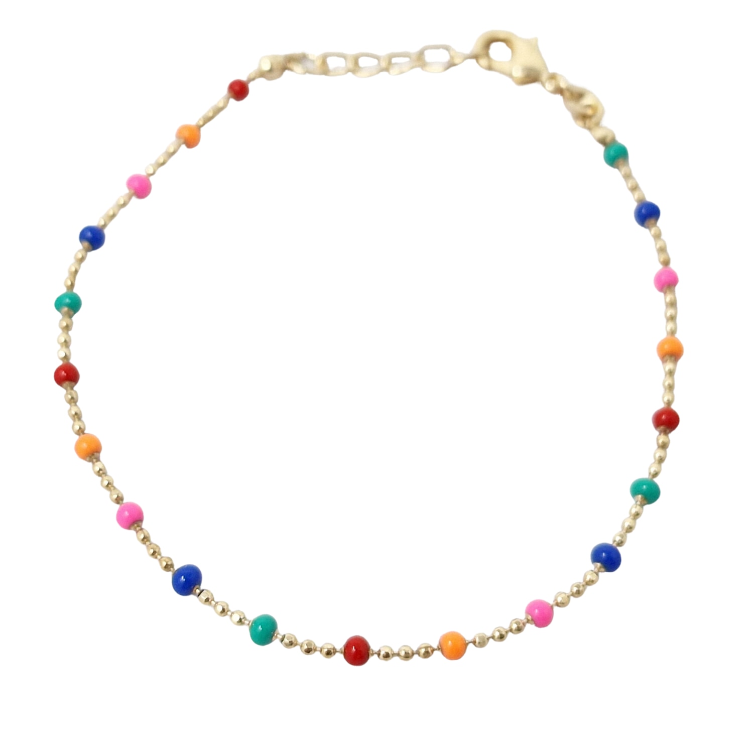 Harfi Women's Gold / Blue / Yellow Gold Plated Carnival Multi Coloured Beaded Bracelet In Multi