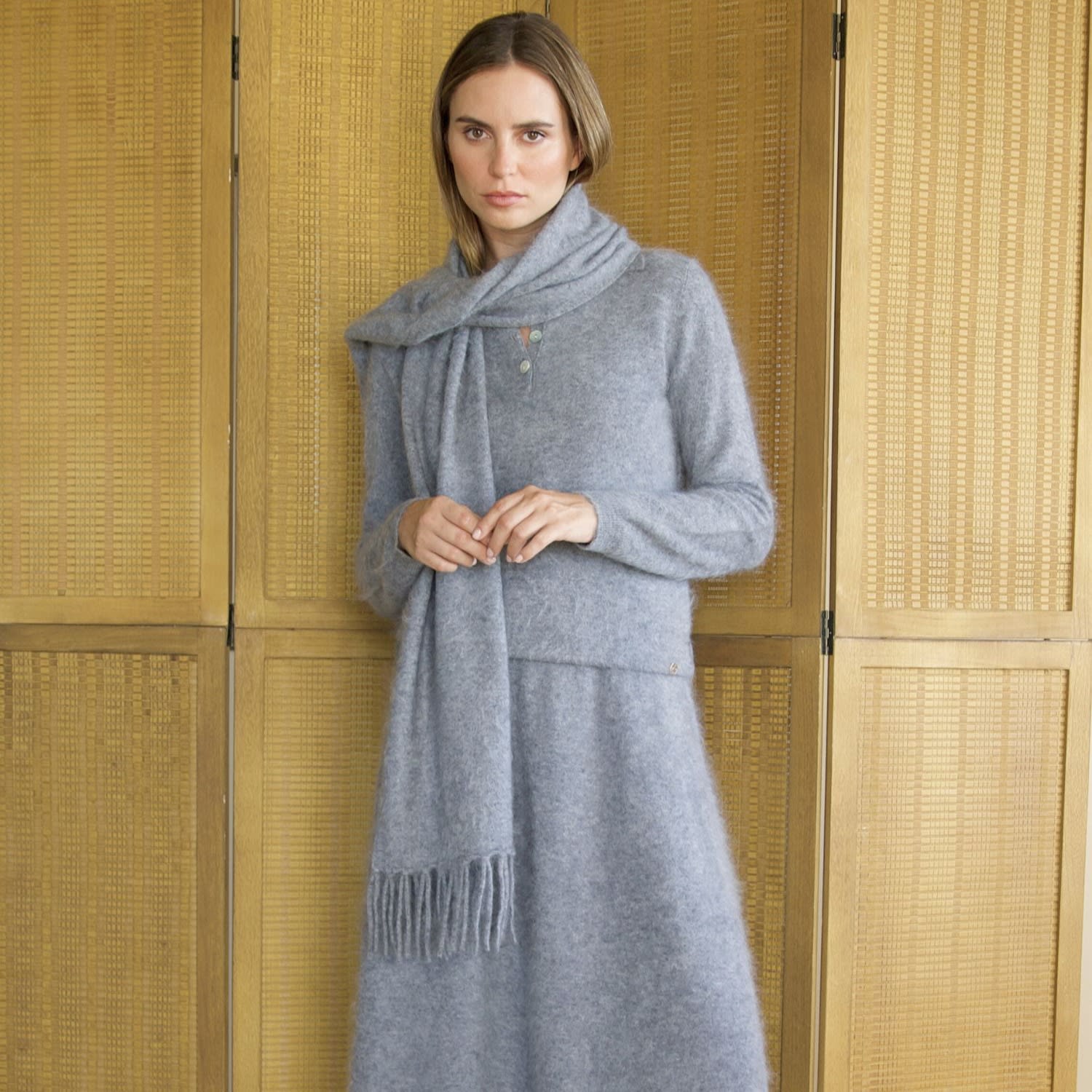 Bel Cashmere Women's Brushed Cashmere Scarf In Grey In Gray