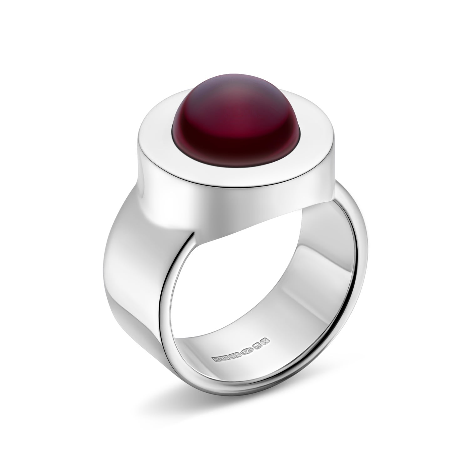 Men’s Red / Silver Genesis Indian Garnet Ring Rahul Patel Collection