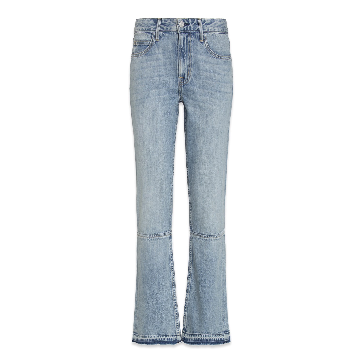 Noend Denim Blue Frankie Mid Rise Kick Flare In Blue