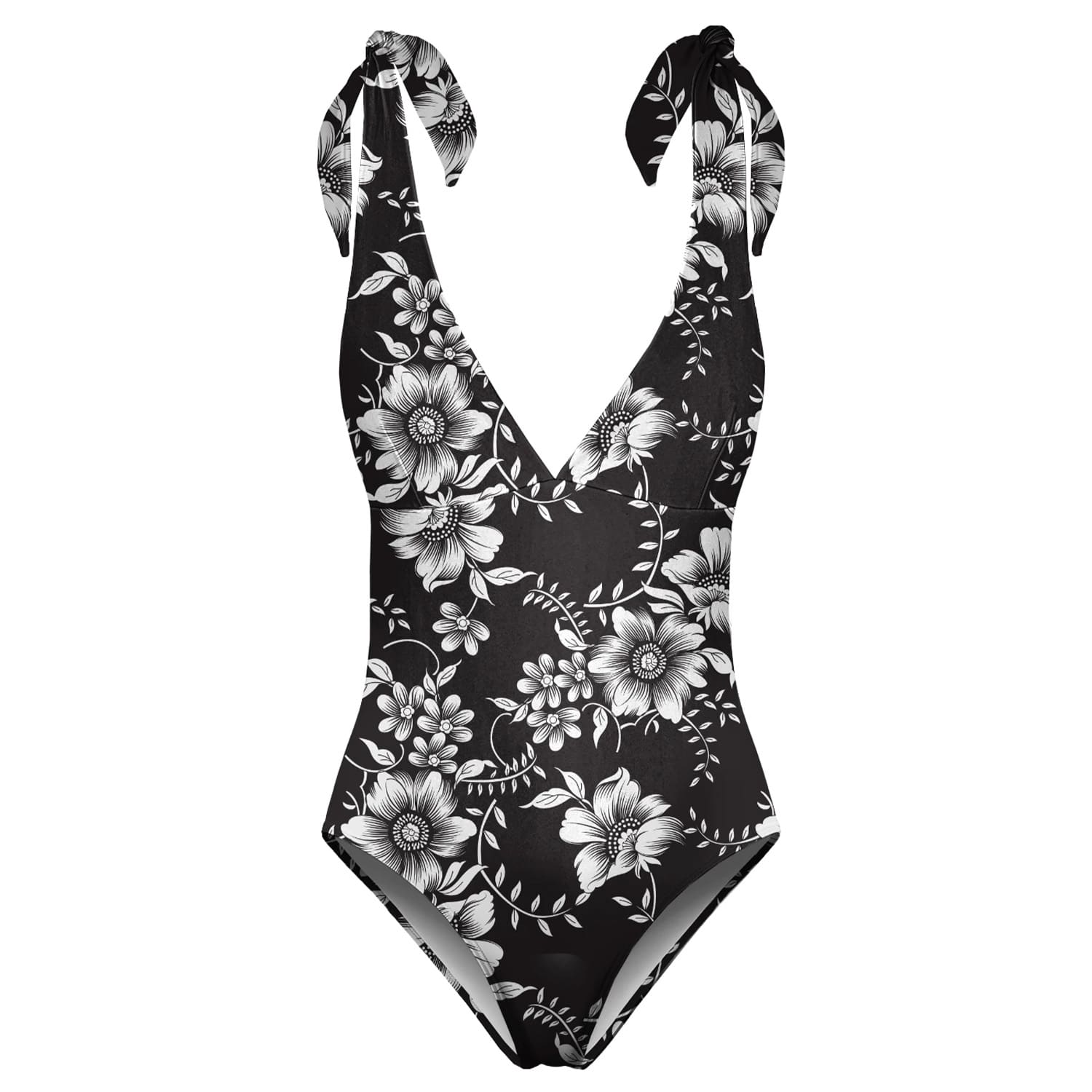 Aloha From Deer Women's Black Dark Flowers One Piece Swimsuit In Black