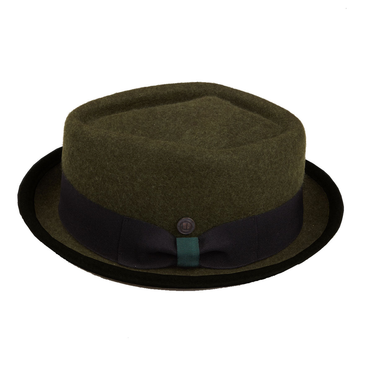Dasmarca Hats Men's Jackson Fern Green Wool Felt Two Tone Porkpie Hat In Green
