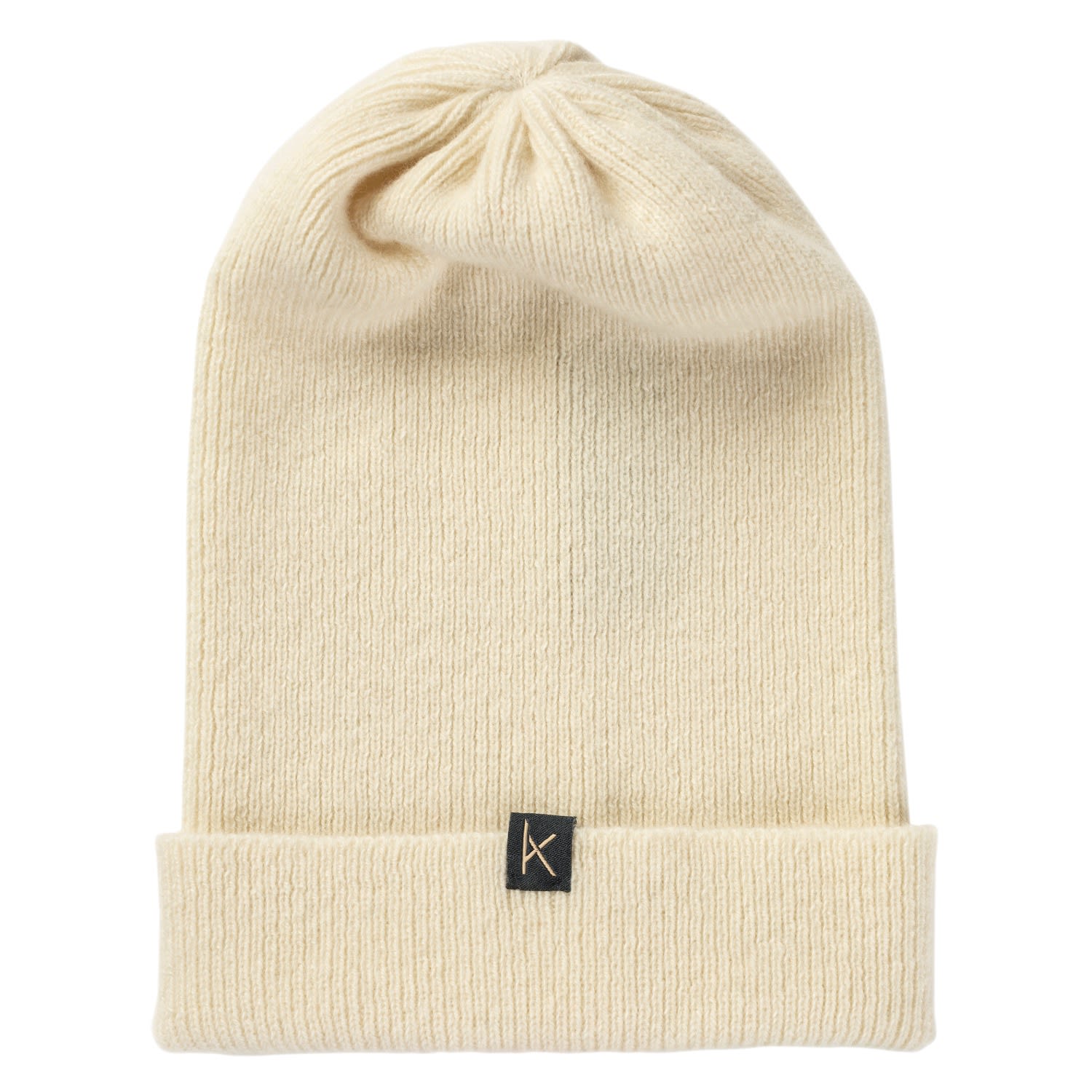 Women’s White Micro-Rib Cashmere Beanie Hat Kinalba