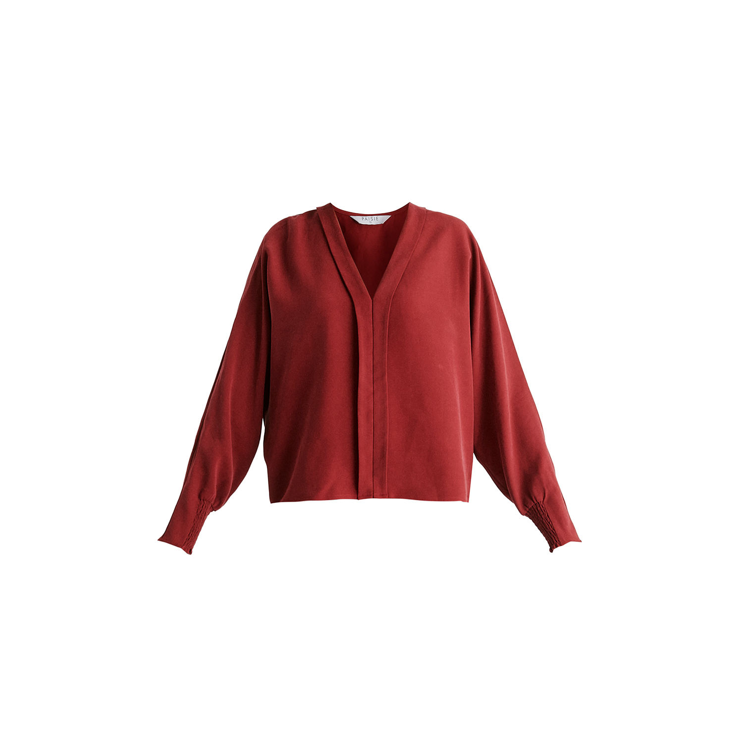 Paisie Women's Red V-neck Batwing Blouse In Burgundy In Red