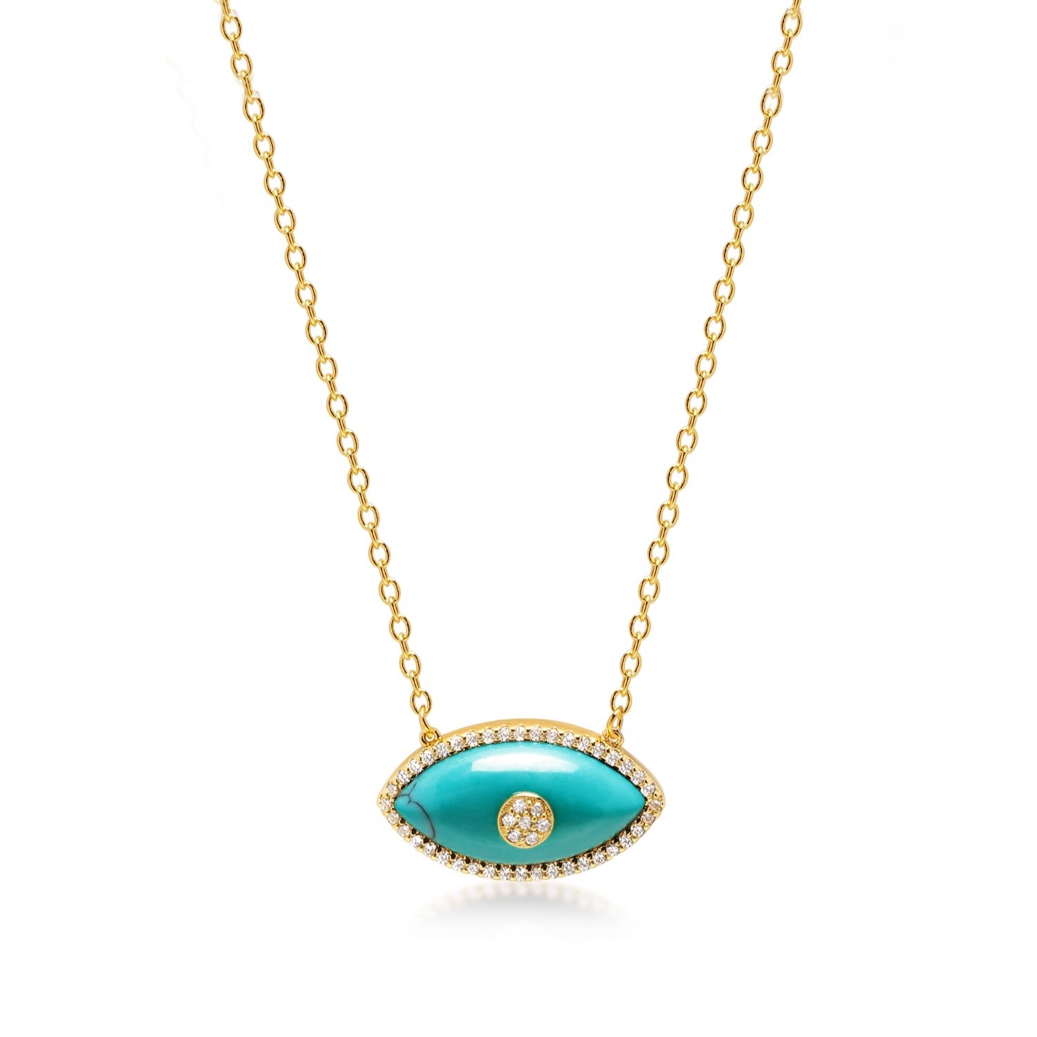 Nialaya Gold Women's Turquoise Evil Eye Necklace