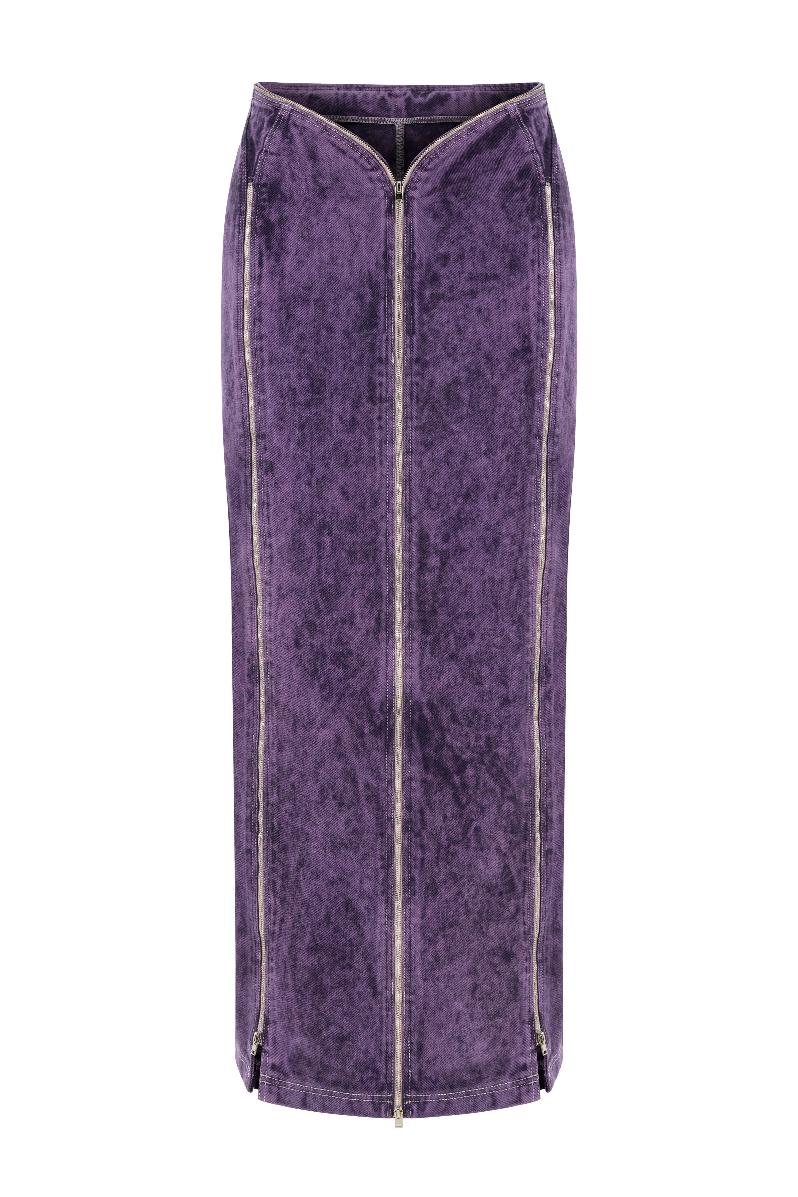 Women's Manipulator Skirt In Purple Acid Wash | Extra Small | Khela the Label