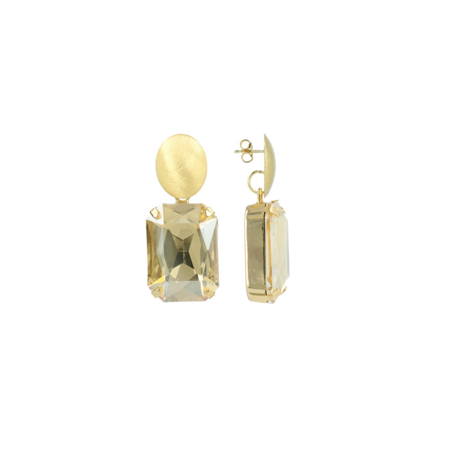 Lott. Gioielli Women's Golden Shadow Earrings Rectangle L