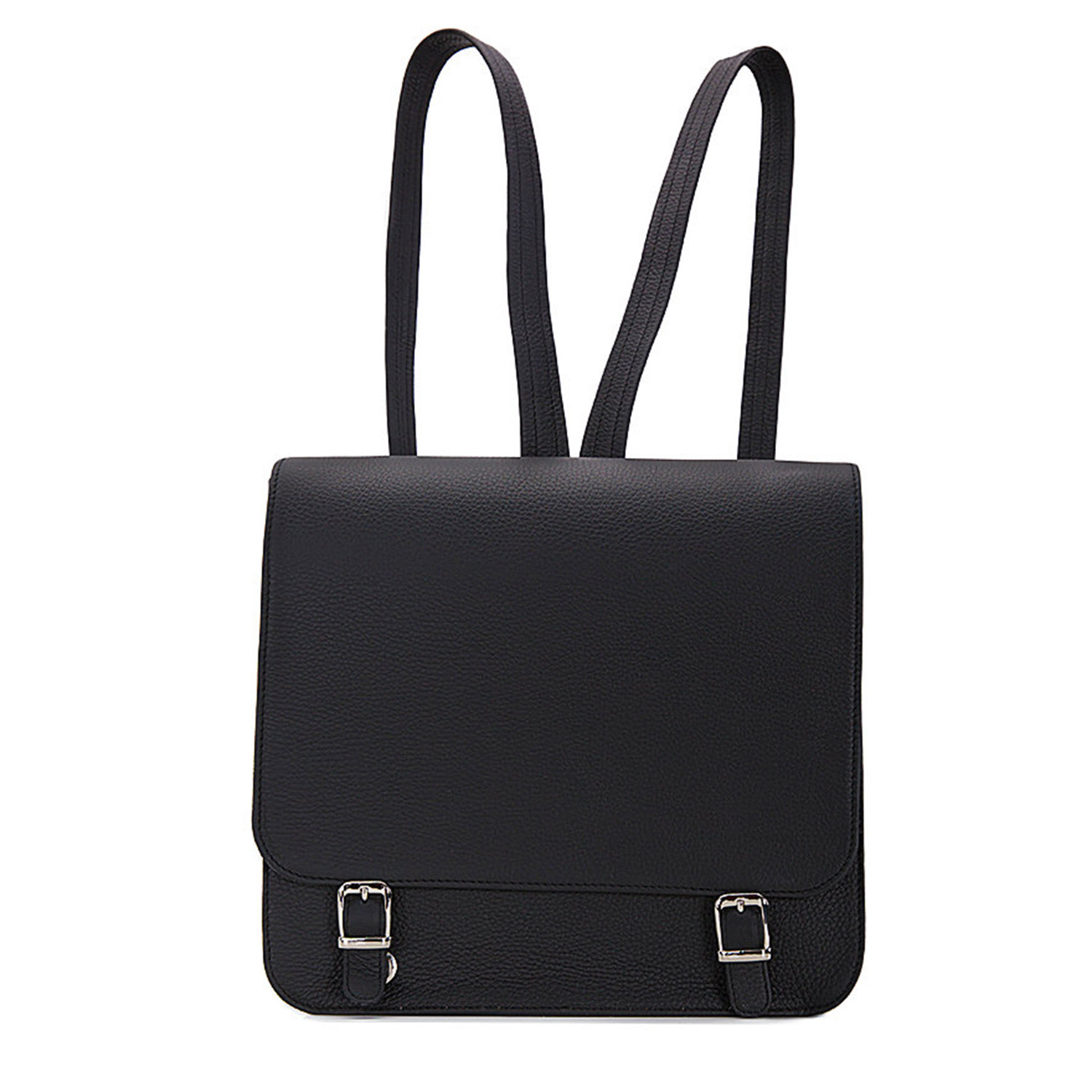 Laura Olaru Women's Square Black Textured Leather Backpack In Black