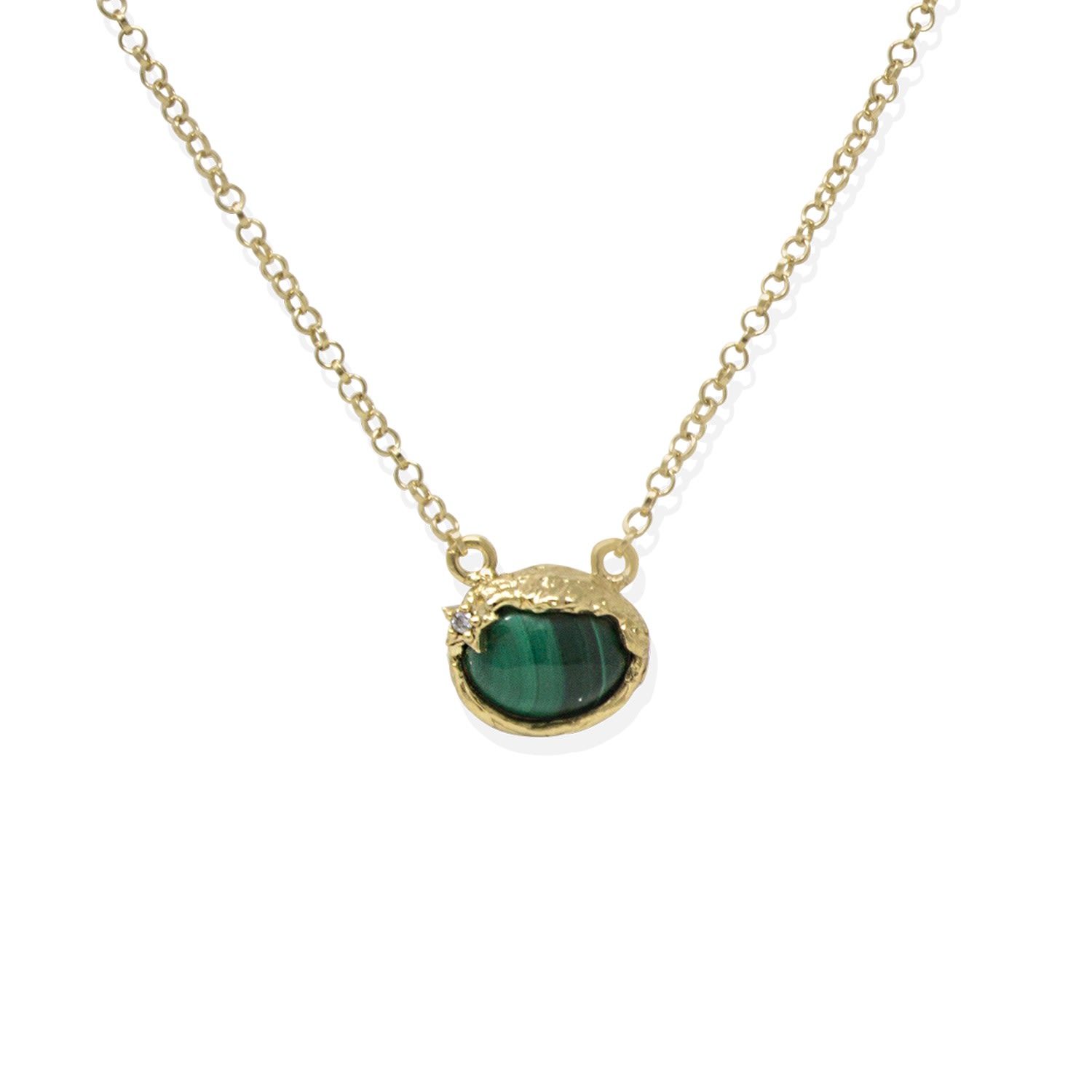 Women’s Green Ad Astra Gold-Plated Malachite Necklace Vintouch Italy