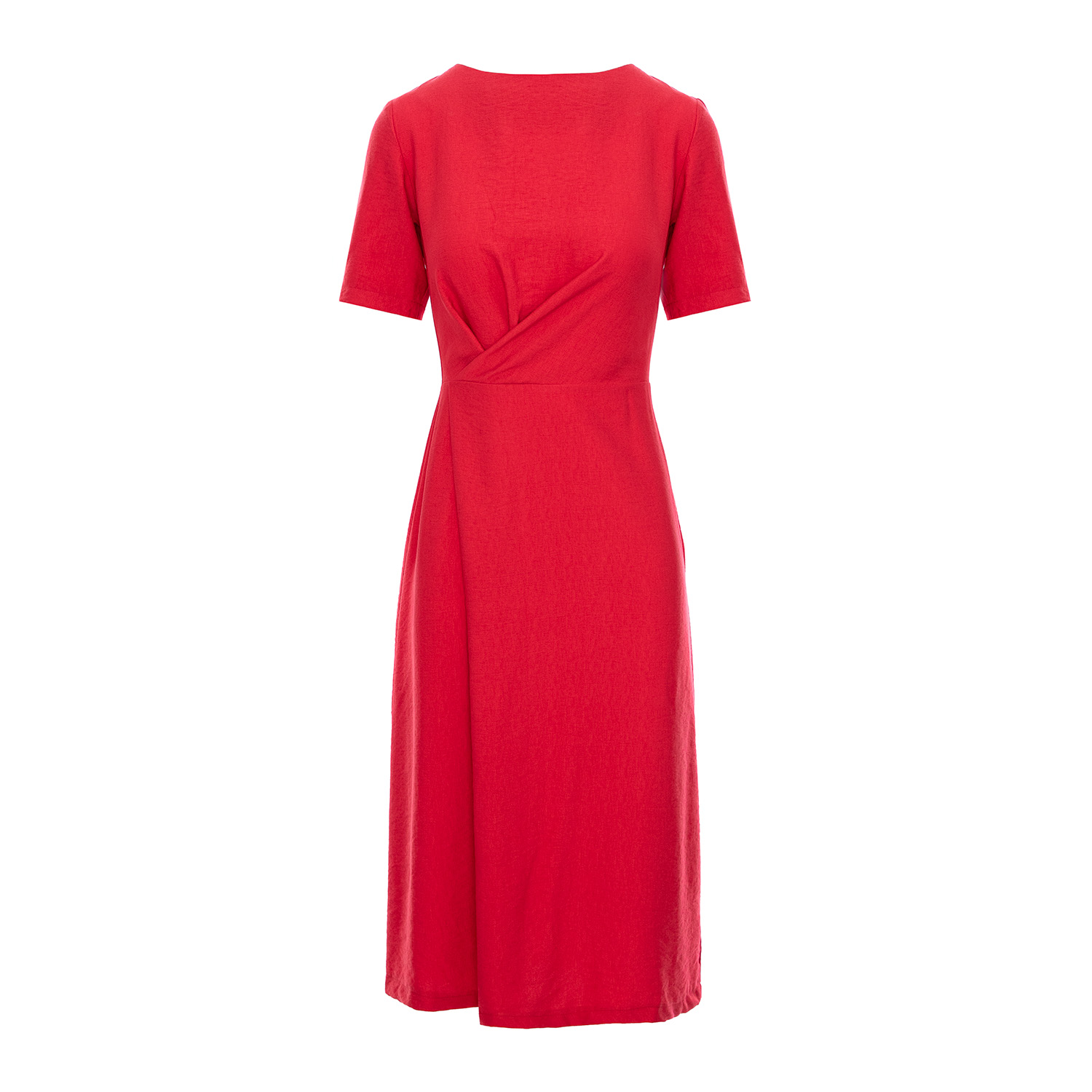 Couture De Marie Women's Aria Red Viscose Dress With Pleats