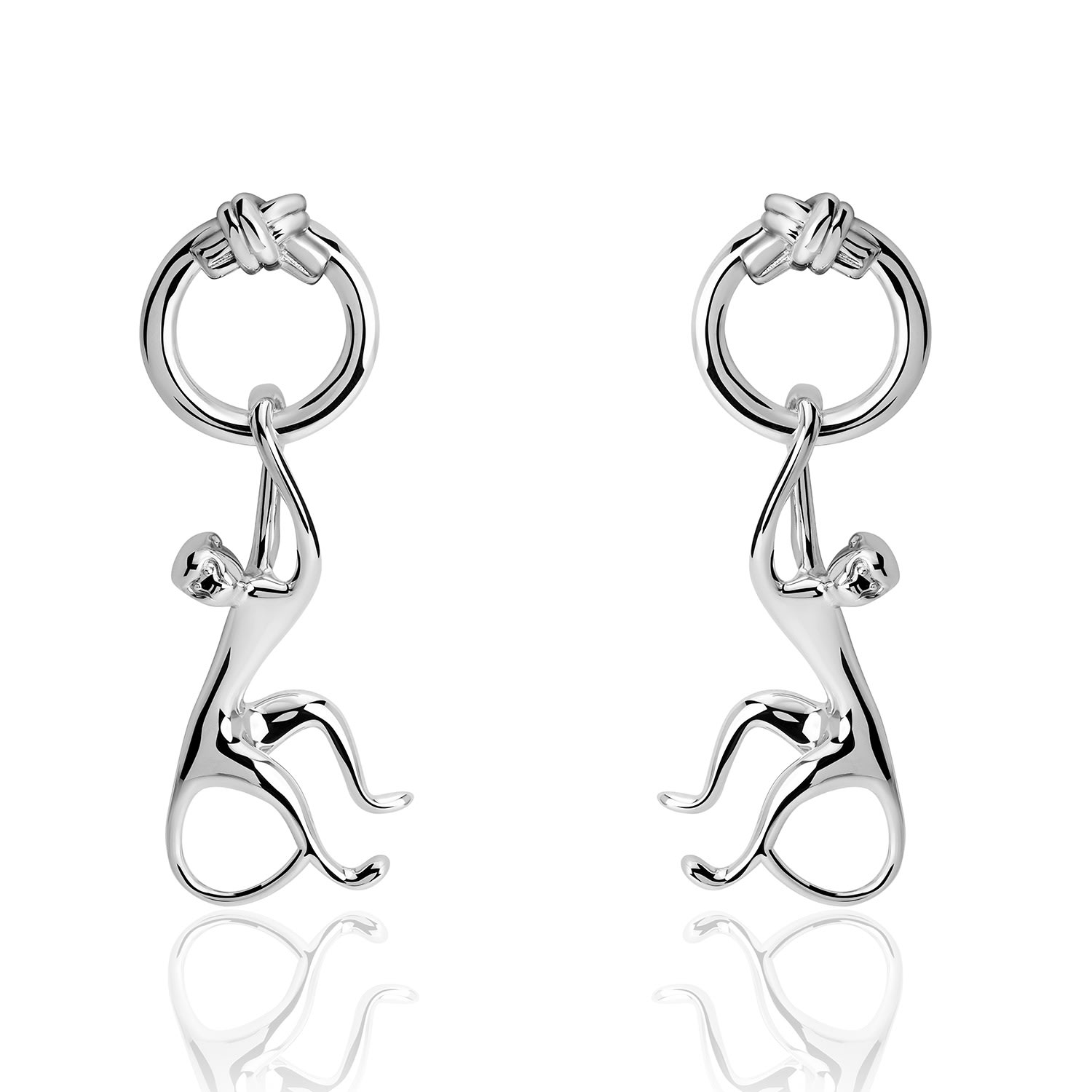 Tane México 1942 Women's Silver Caimito Earrings In Gray