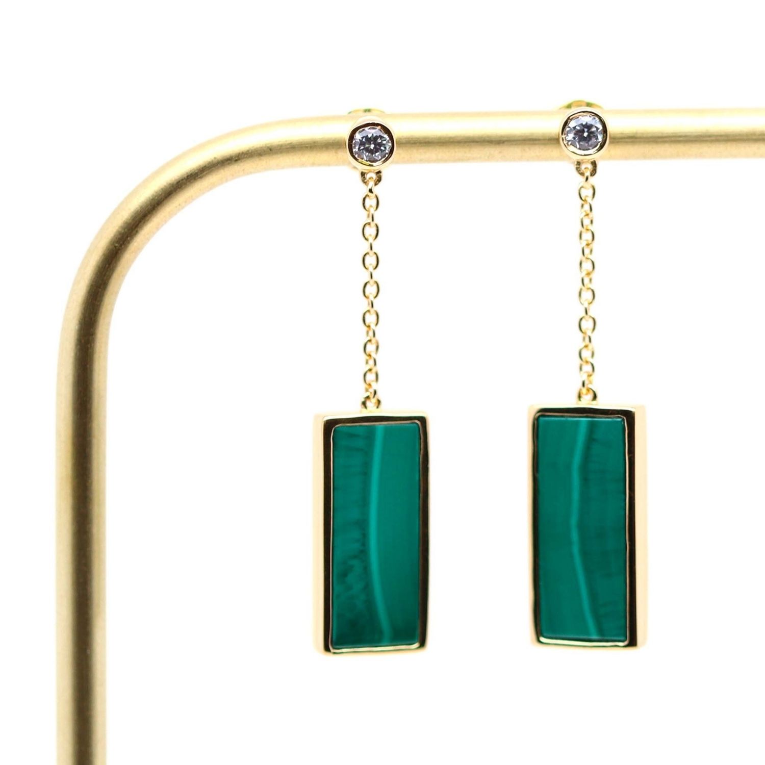 Women’s Gold / Green Augustine Malachite Earrings Lambertine Sas