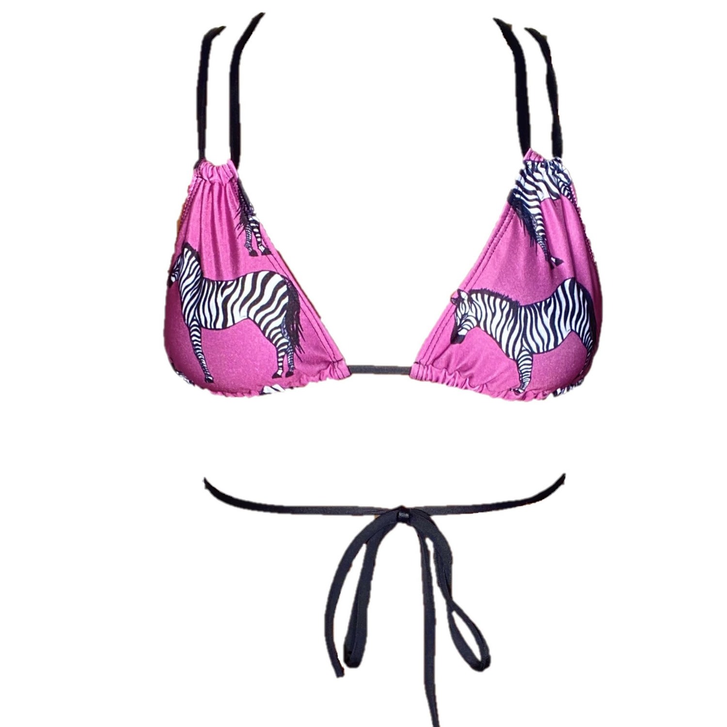 Women’s Pink / Purple Bruna Convertible Bikini Top - Purple Zebra Large Brasini Swimwear