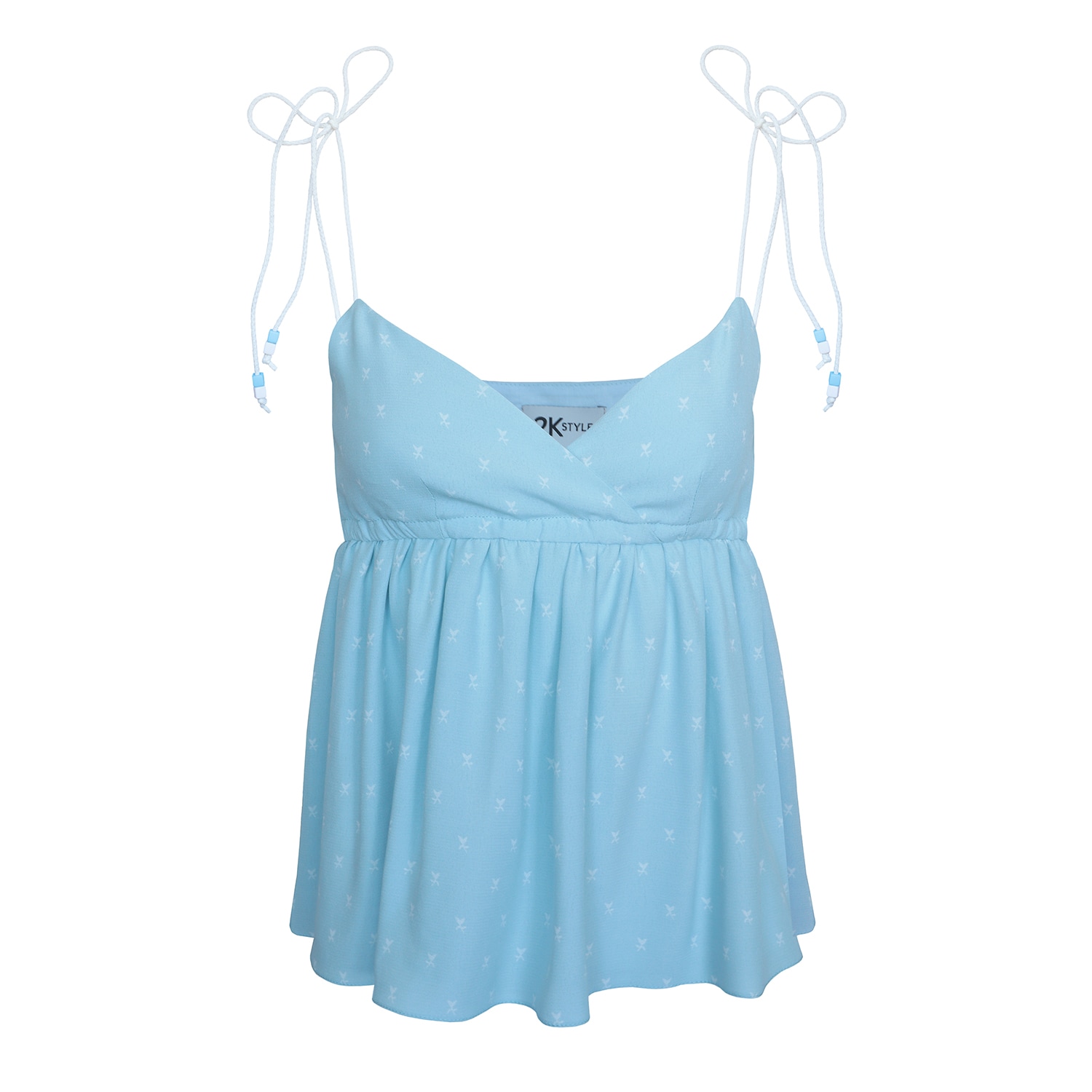 2kstyle Women's Blue / White Cio Spaghetti Straps Viscose Top - Blue In Multi