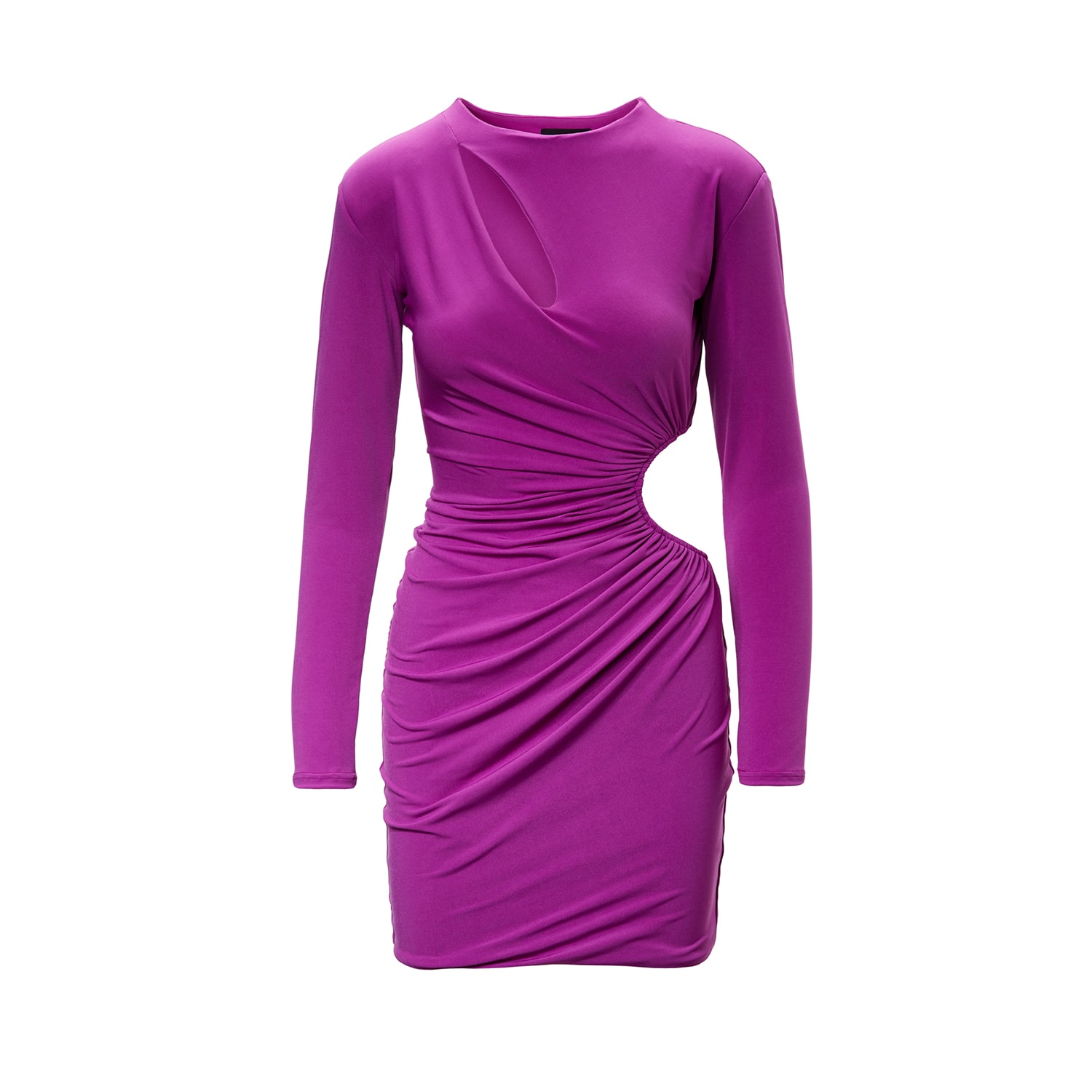 Bluzat Women's Pink / Purple Purple Mini Dress With Asymmetrical Cut-out In Pink/purple