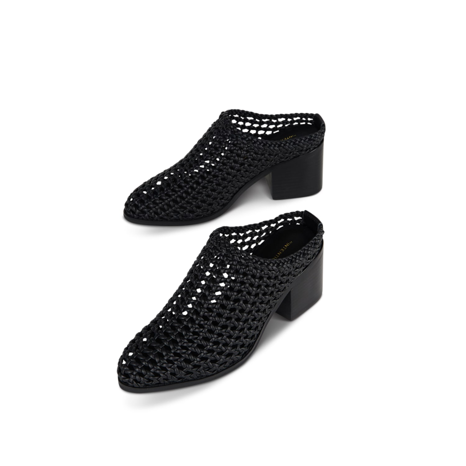 Intentionally Blank Women's Caps Heeled Mule-black In Black