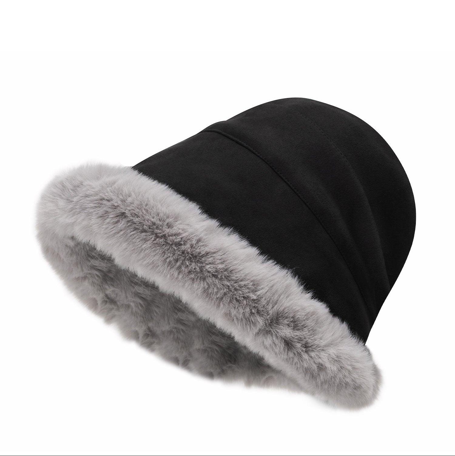 Women's Fluffy Warm Bucket Hat In Black | One Size | Everau Australia
