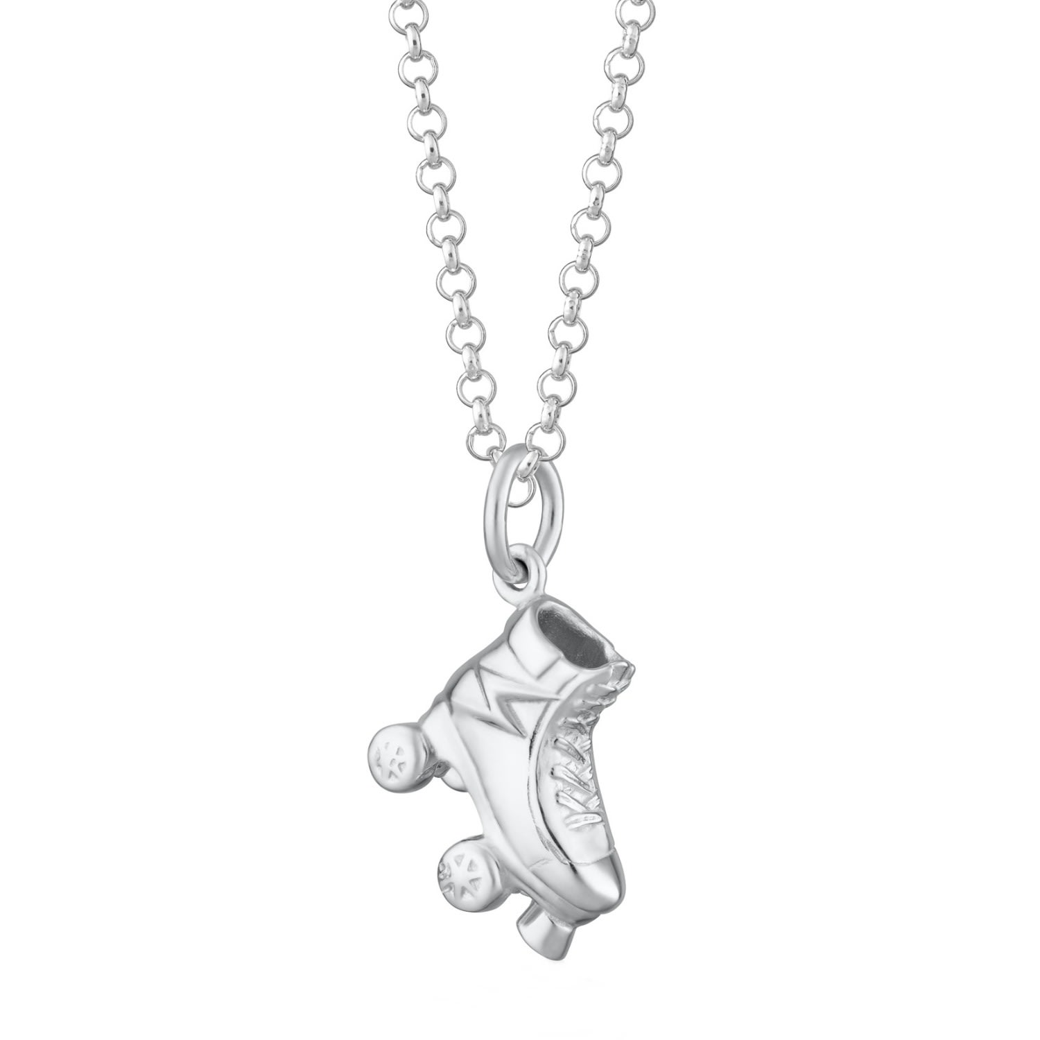 Women’s Silver Roller Skate Necklace Scream Pretty