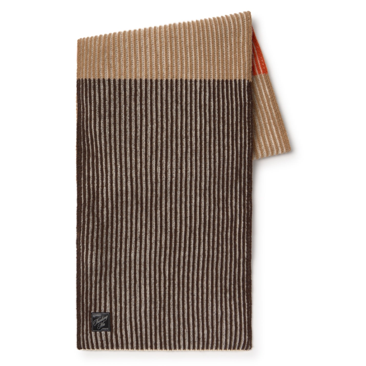 Thinking Mu Men's Brown Wool Ghede Scarf In Gray