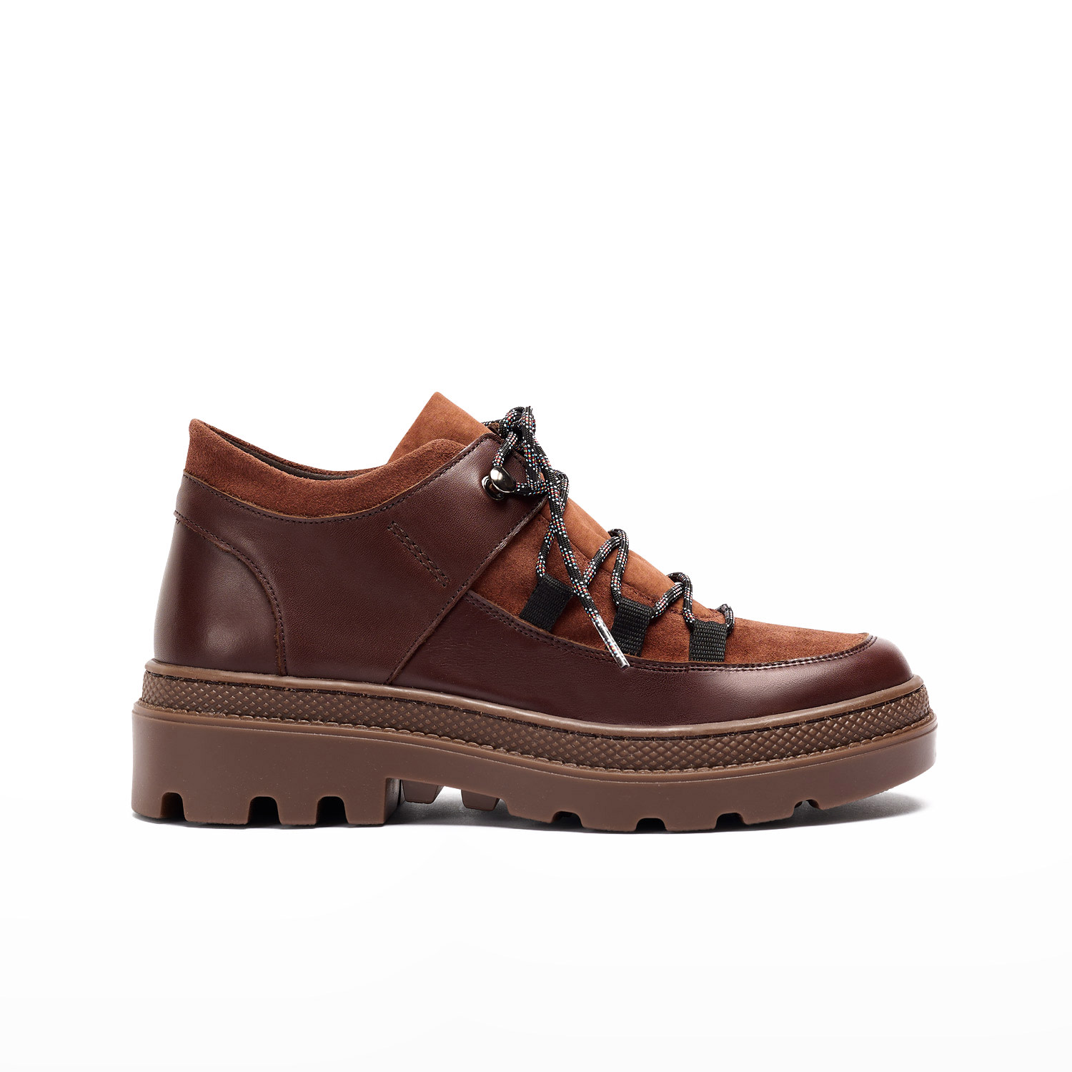 Naguisa Women's Brown Abra Total Mahogany Chunky Boot In Brown