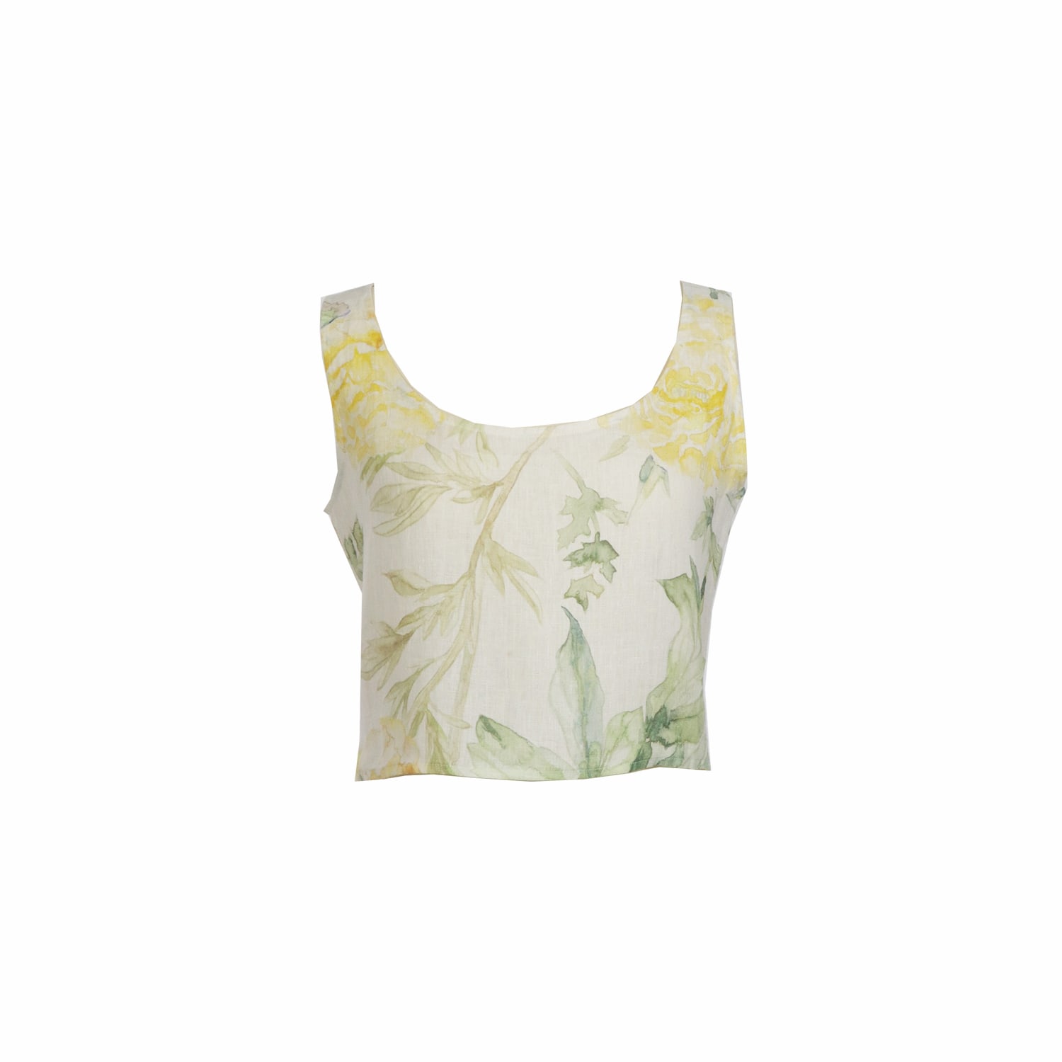 Flora By Alexandria Women's White / Yellow / Orange Rosalie Floral Tank Top In White/yellow/orange