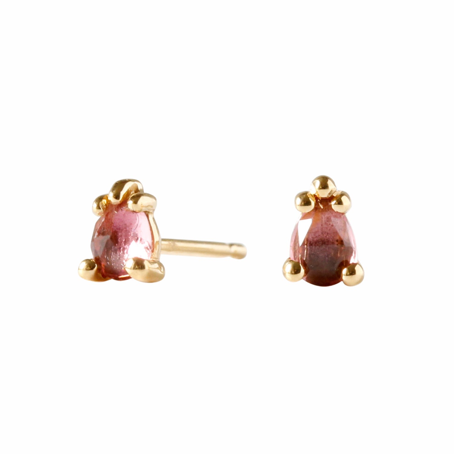 Lee Renee Women's Pink Tourmaline Earrings - Gold In Gray