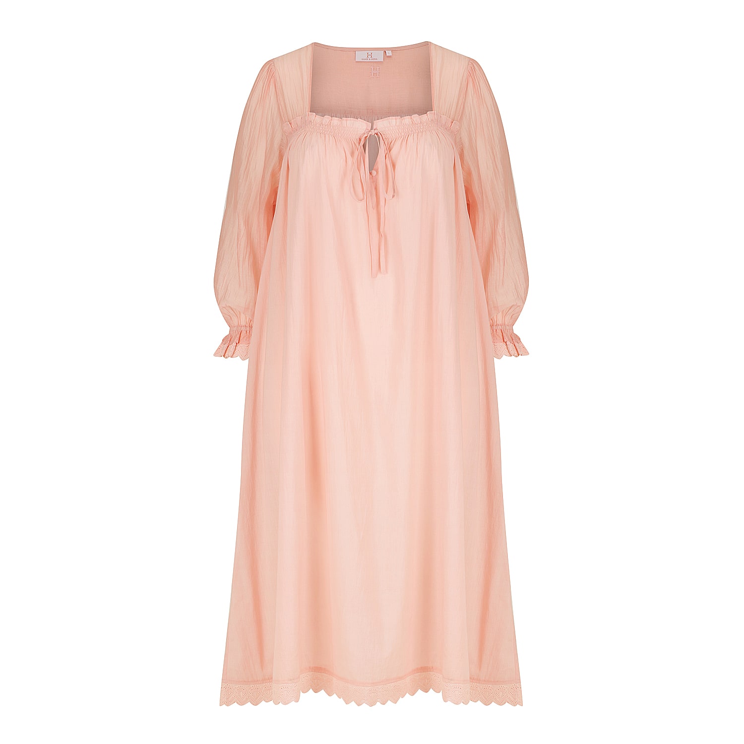 Hank & Hera Women's Pink / Purple Barbara - Nightgown - Long - Cotton - Pink In Pink/purple