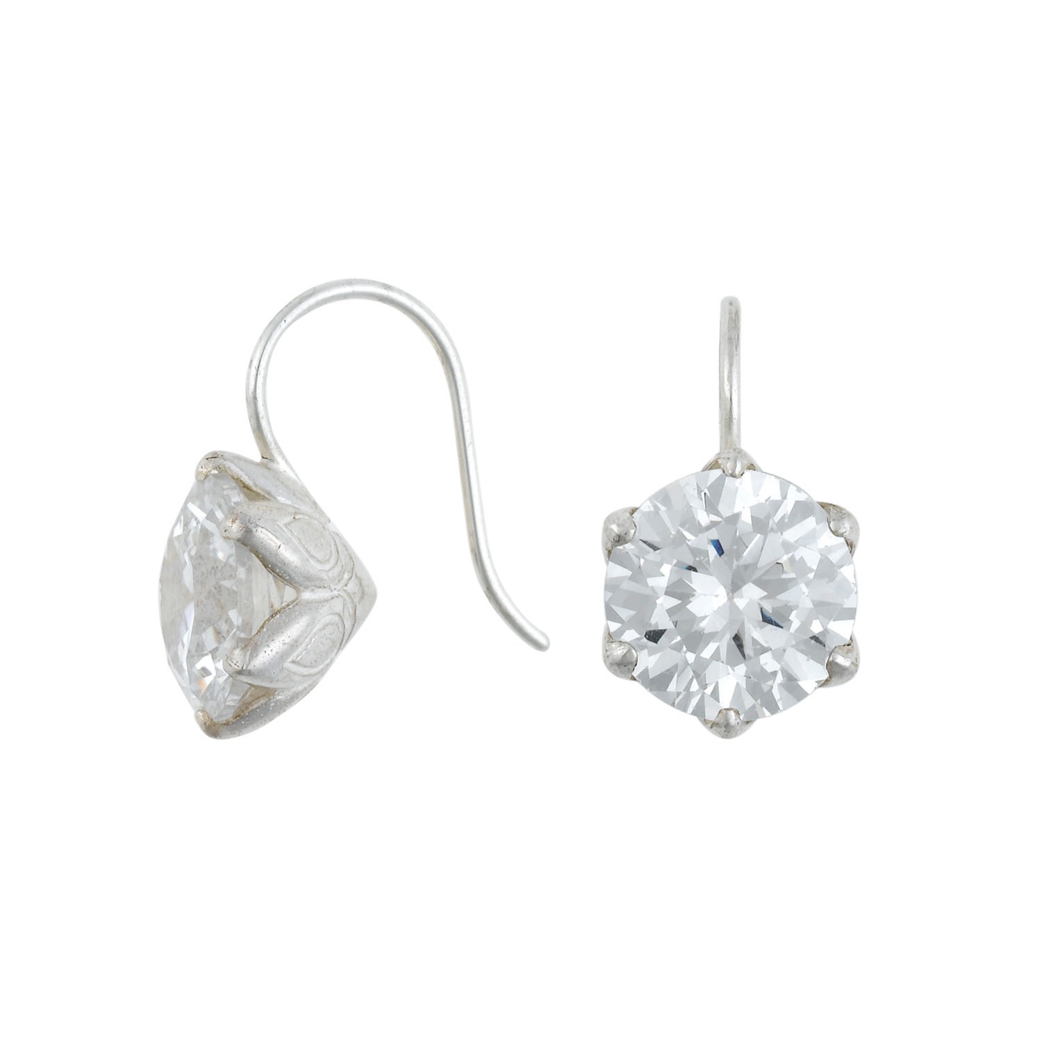 Dower & Hall Women's Crystal White Topaz Lotus Earrings In Sterling Silver In Metallic