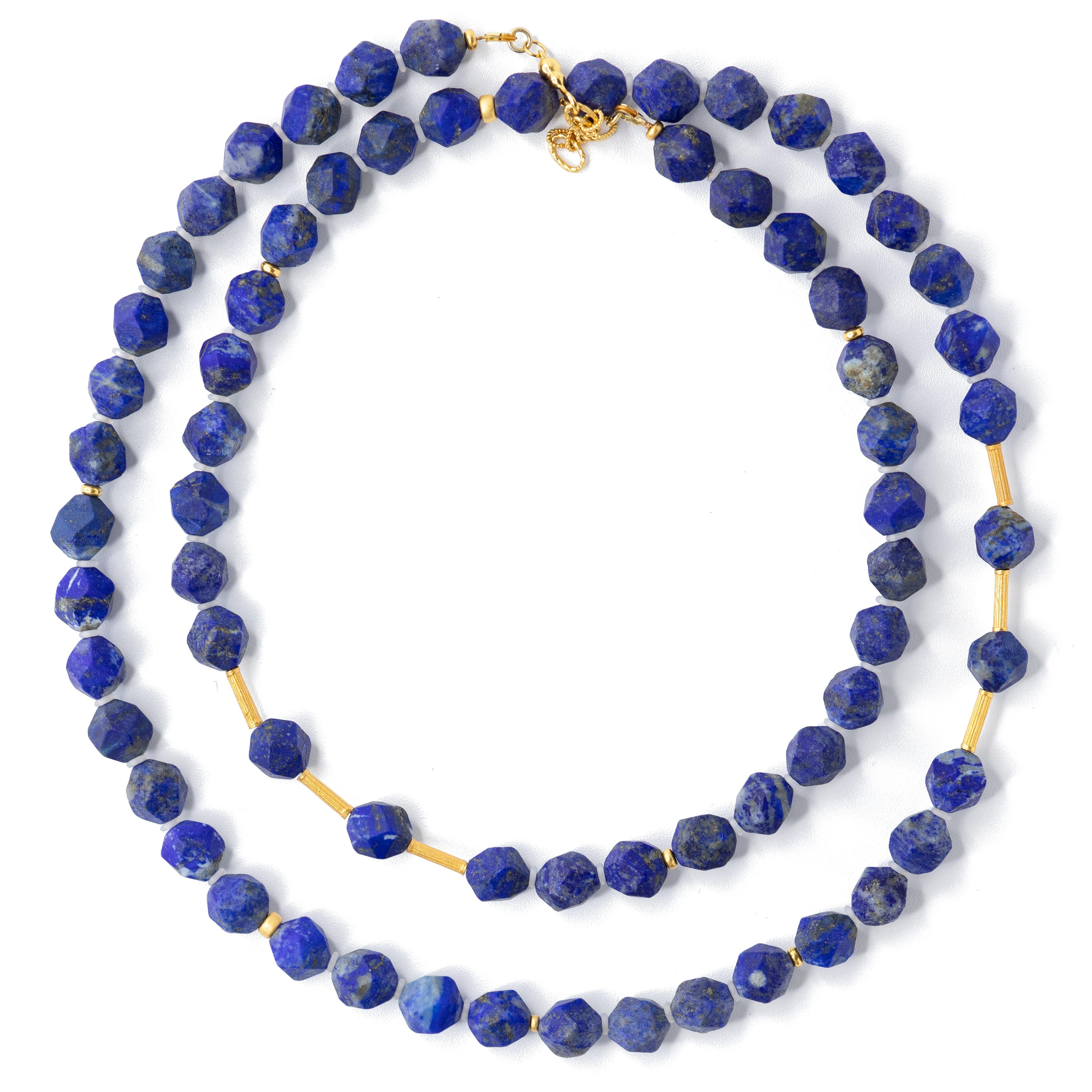 Bombyx House Women's Blue / Purple Lapis Lazuli Beaded Long Necklace In Multi