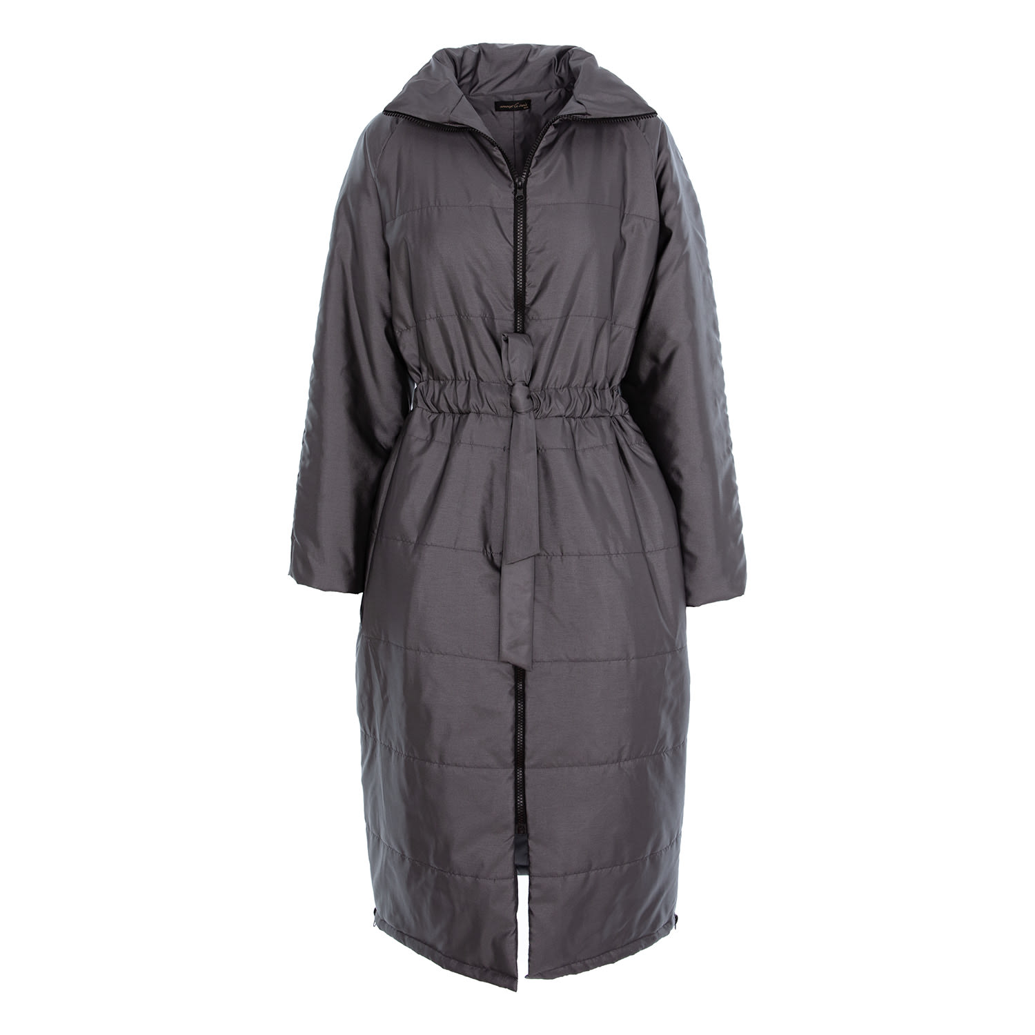 Concept A Trois Women's Quilted Midi Jacket With Raglan Sleeves - Anthracite Grey In Grey