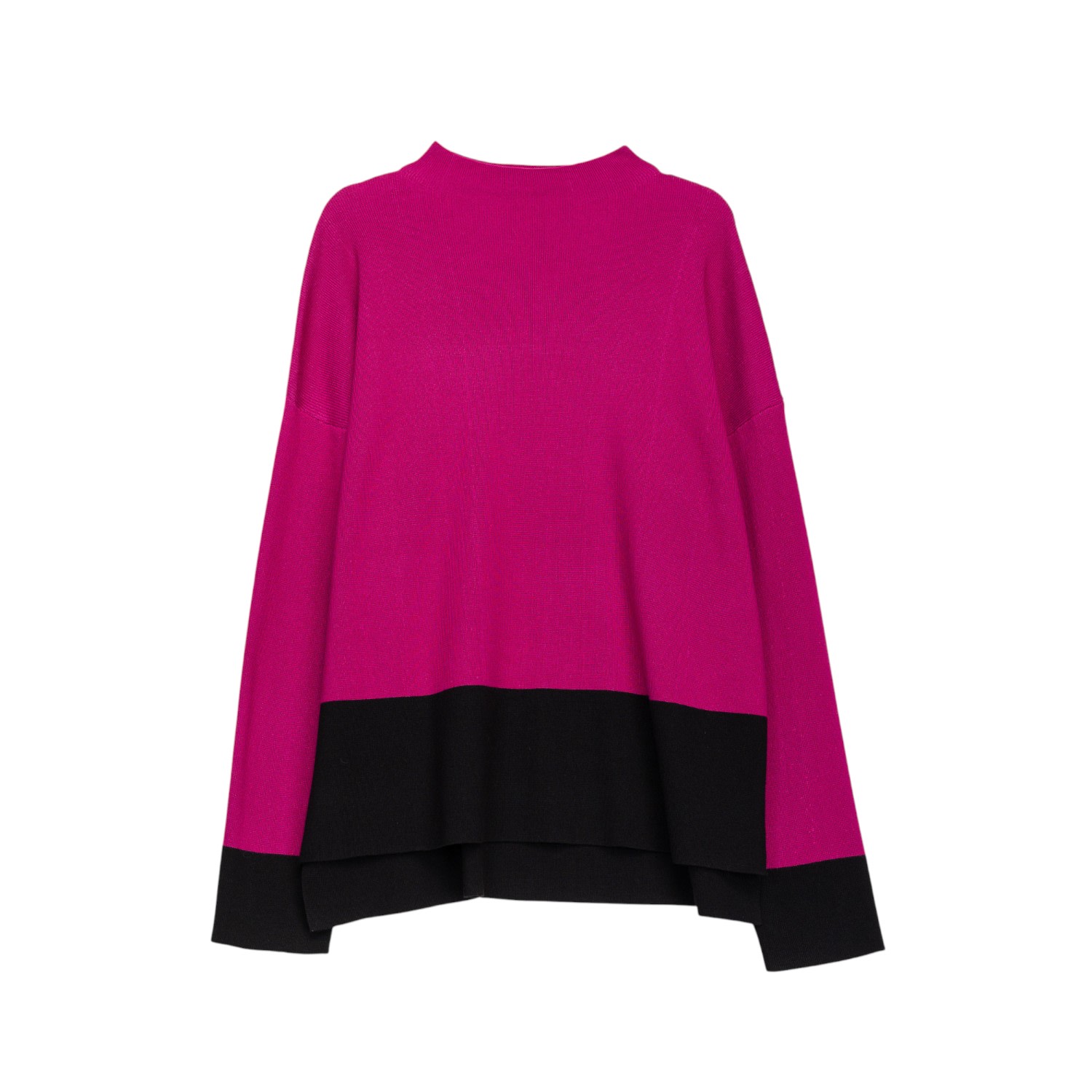 Niza Women's Pink Black Jersey With Sleeve Hem In Pink