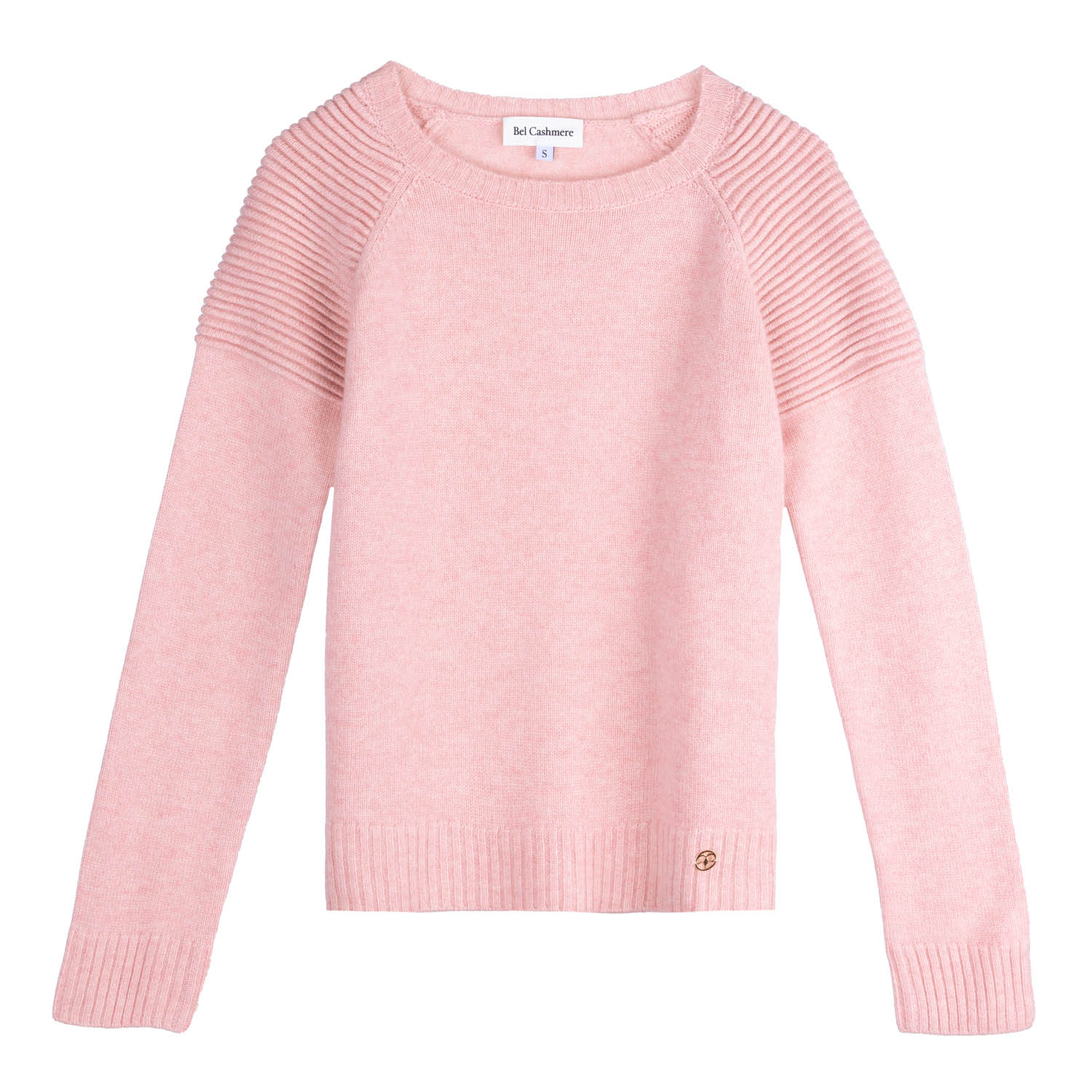 Bel Cashmere Women's Pink / Purple Motorbiker Cashmere Sweater Light Pink In Pink/purple