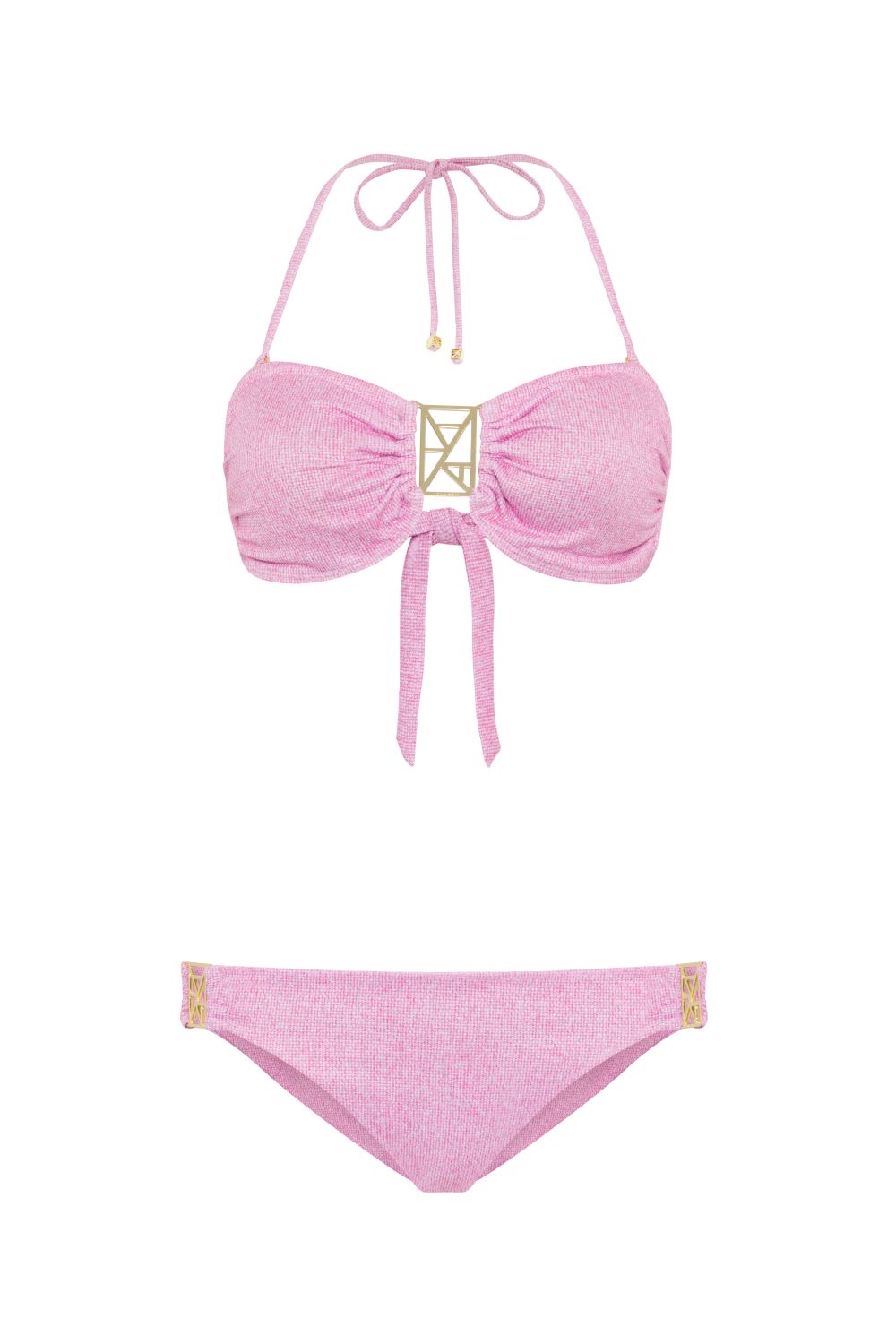 Leyla Maya Women's Kate Bandeau Bikini Set -  Powder Pink In Multi