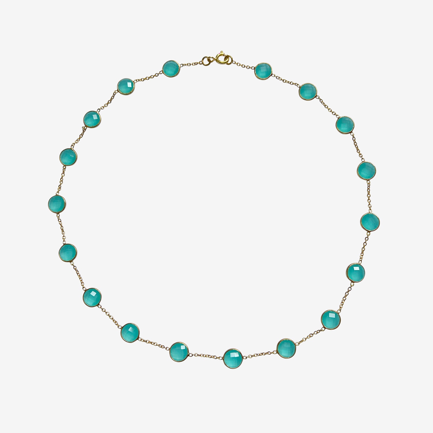 Toma Women's Blue Aqua Chalcedony Stone Necklace In Blue